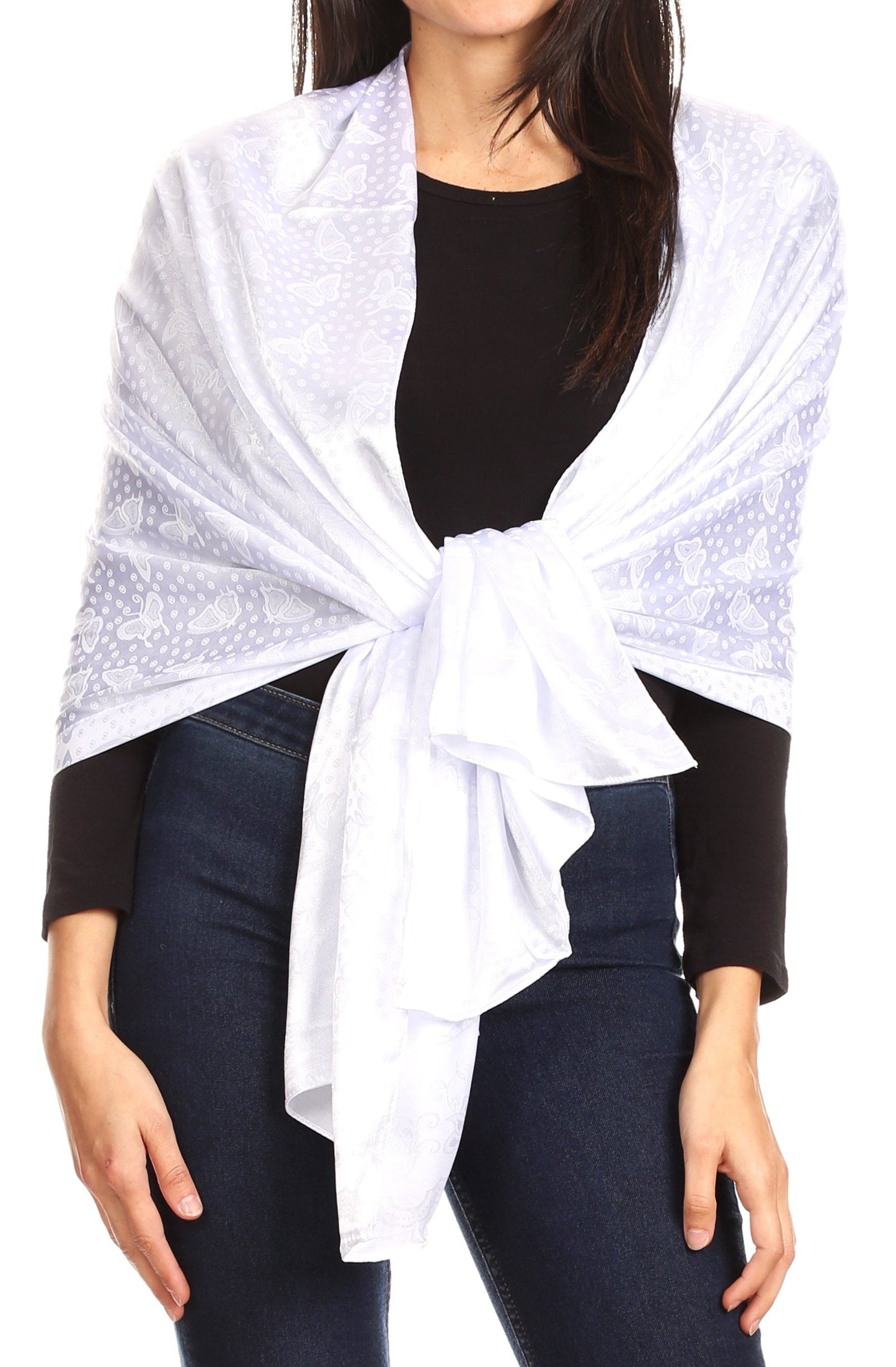 Sakkas Litta Women's Brocade Evening Shawl Wrap Head Scarf Large Soft Wedding - Concordia Style Boutique