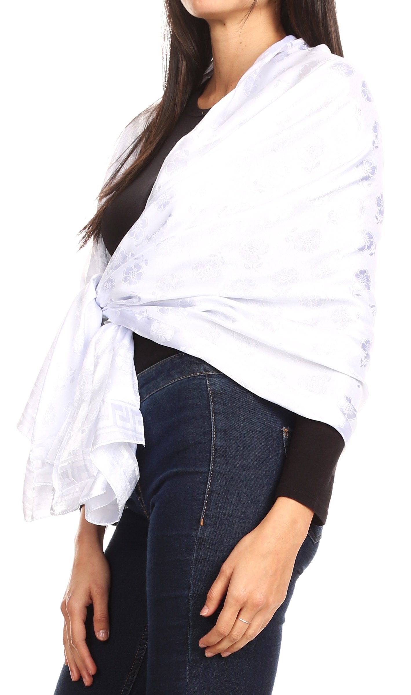 Sakkas Litta Women's Brocade Evening Shawl Wrap Head Scarf Large Soft Wedding - Concordia Style Boutique