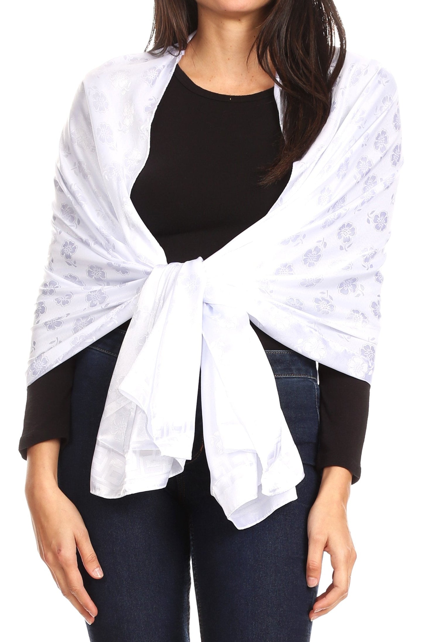 Sakkas Litta Women's Brocade Evening Shawl Wrap Head Scarf Large Soft Wedding - Concordia Style Boutique