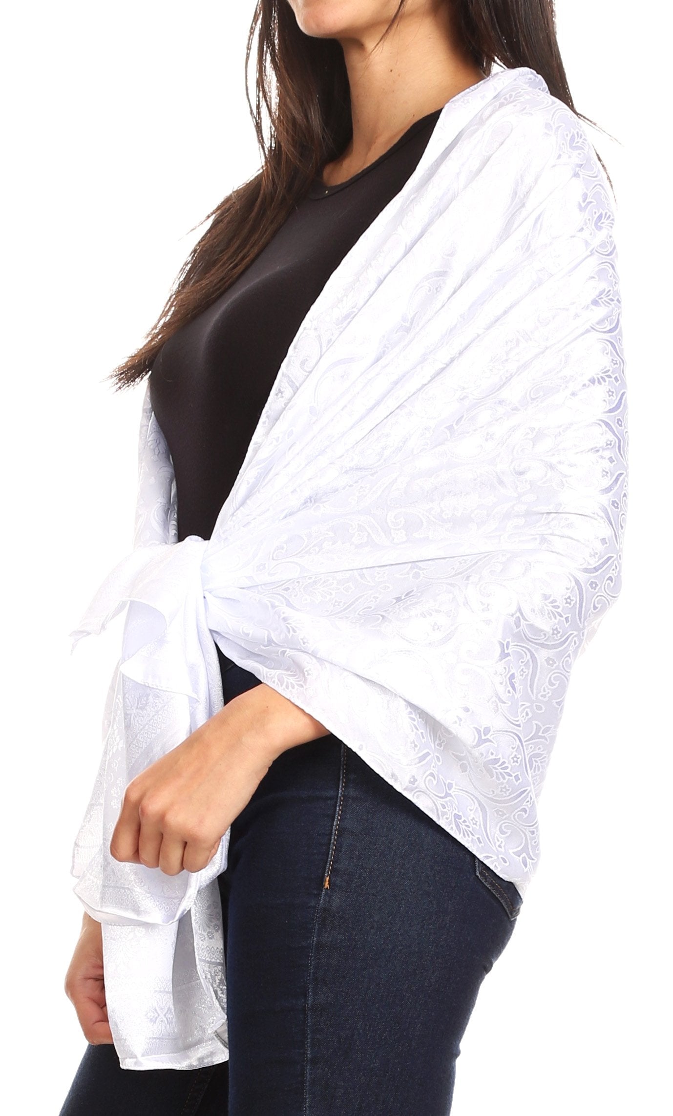 Sakkas Litta Women's Brocade Evening Shawl Wrap Head Scarf Large Soft Wedding - Concordia Style Boutique