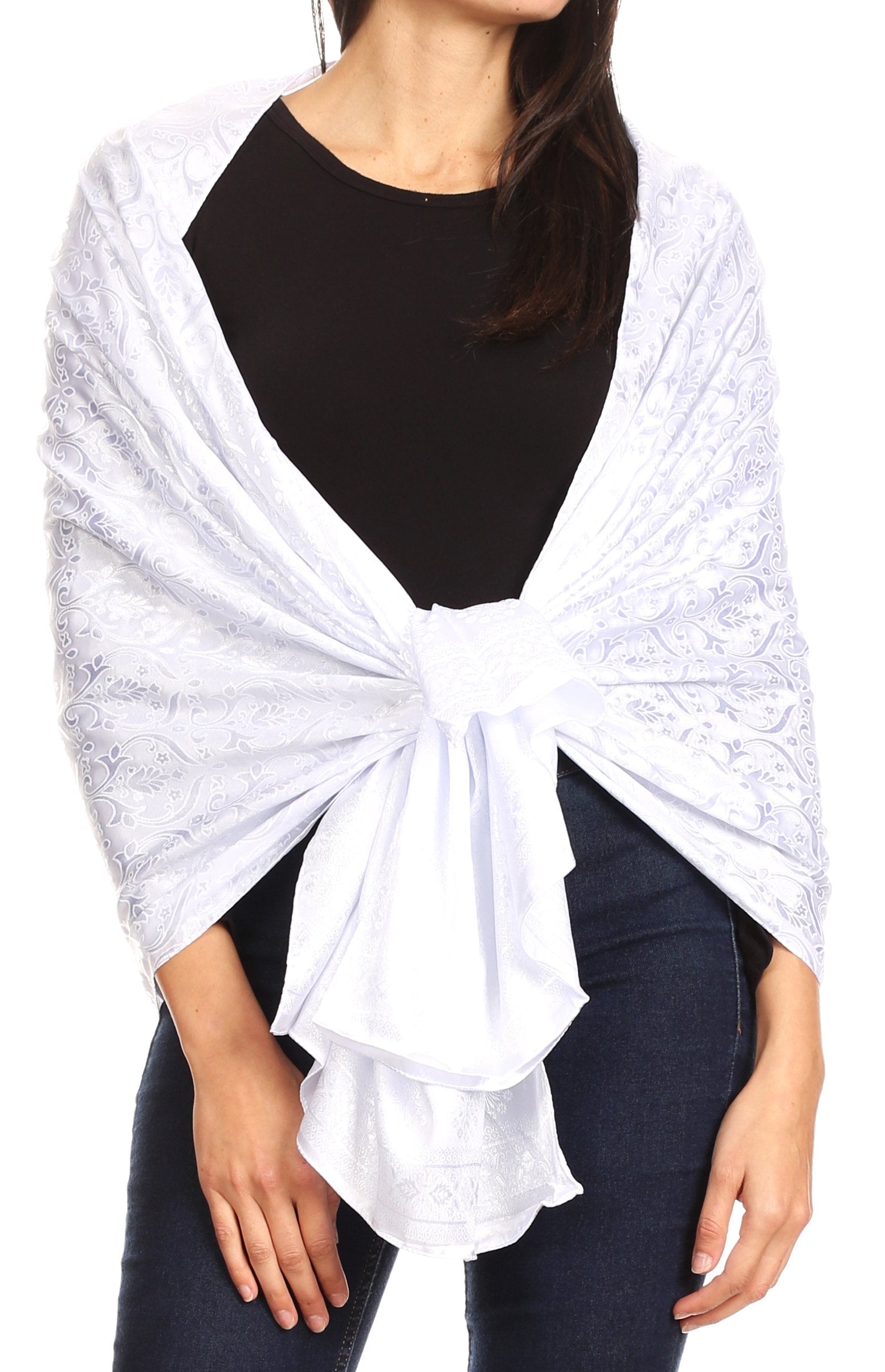 Sakkas Litta Women's Brocade Evening Shawl Wrap Head Scarf Large Soft Wedding - Concordia Style Boutique