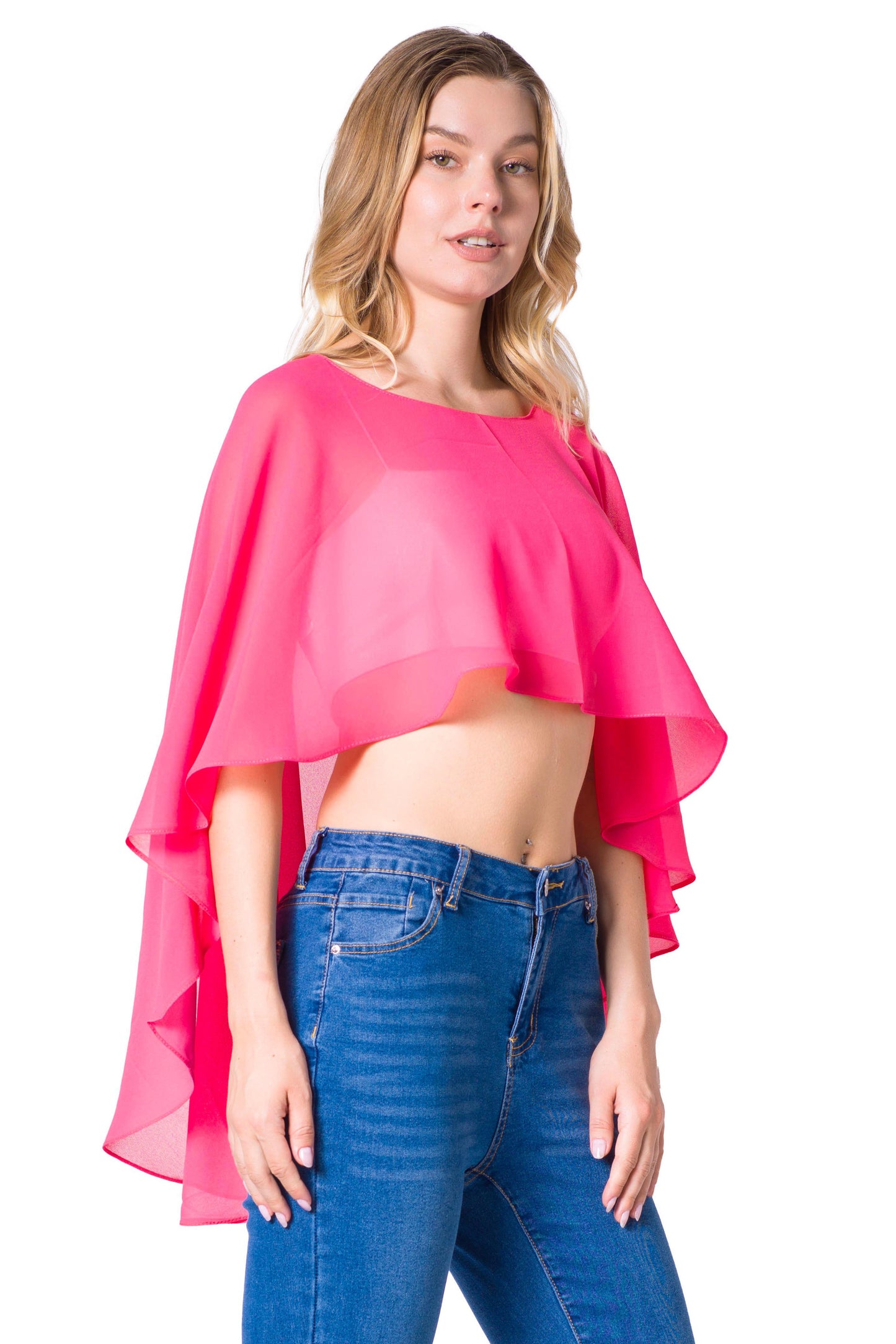 Sakkas Anya Women's Soft Chiffon Wedding Bridesmaid Bridal Cape Wrap Bolero Shrug - Concordia Style Boutique
