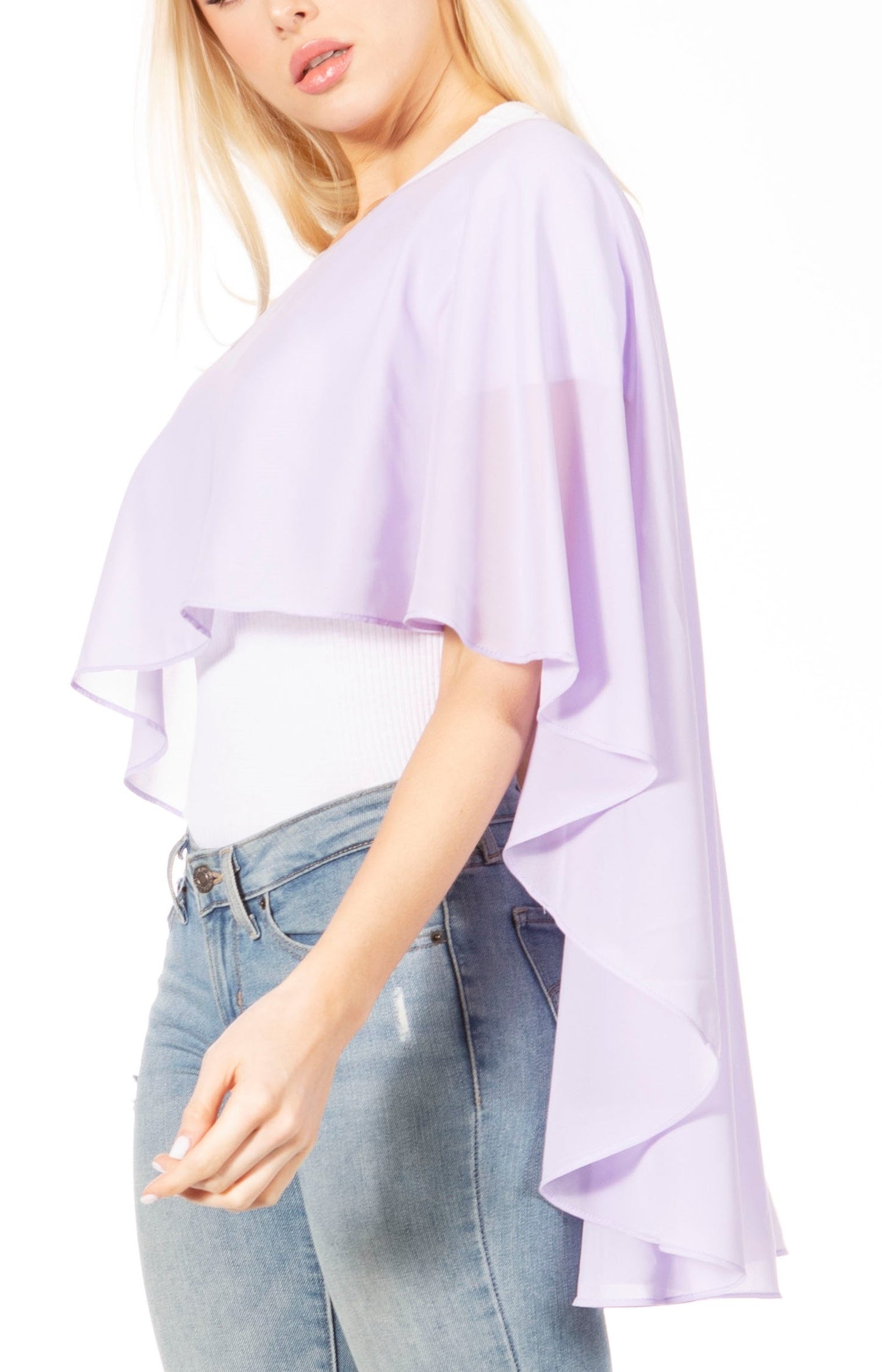 Sakkas Anya Women's Soft Chiffon Wedding Bridesmaid Bridal Cape Wrap Bolero Shrug - Concordia Style Boutique