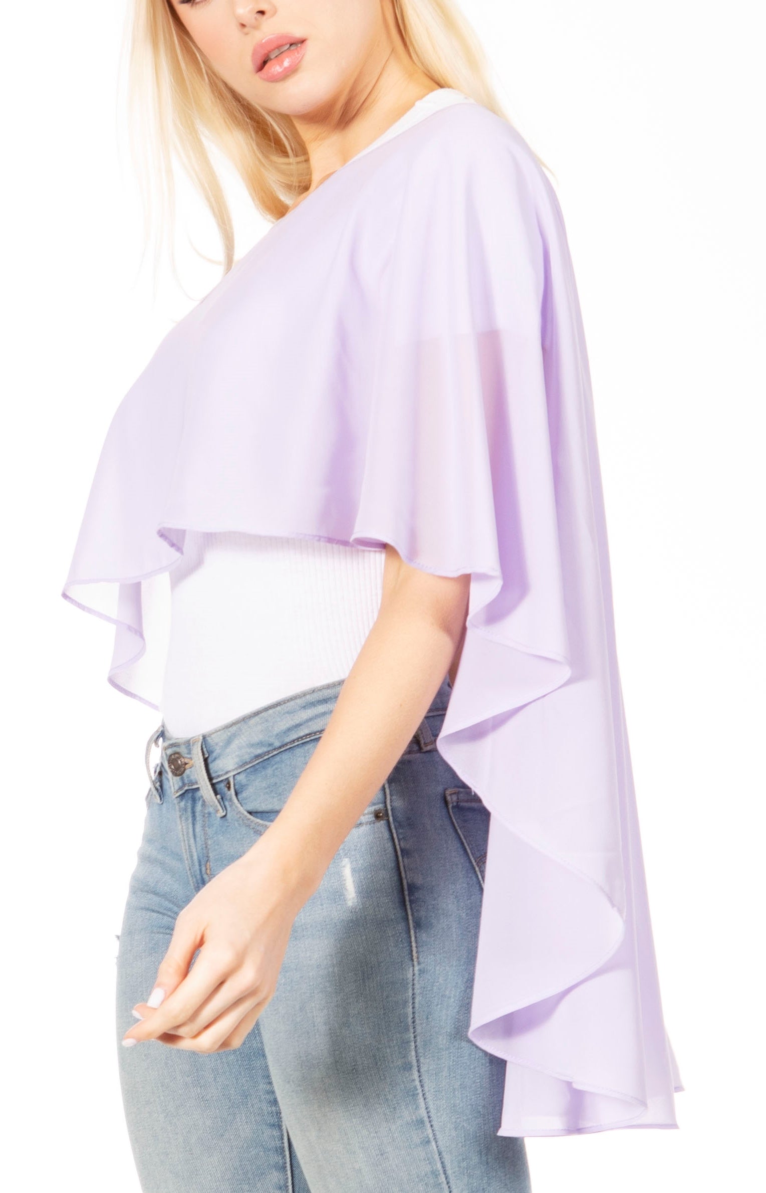 Sakkas Anya Women's Soft Chiffon Wedding Bridesmaid Bridal Cape Wrap Bolero Shrug - Concordia Style Boutique