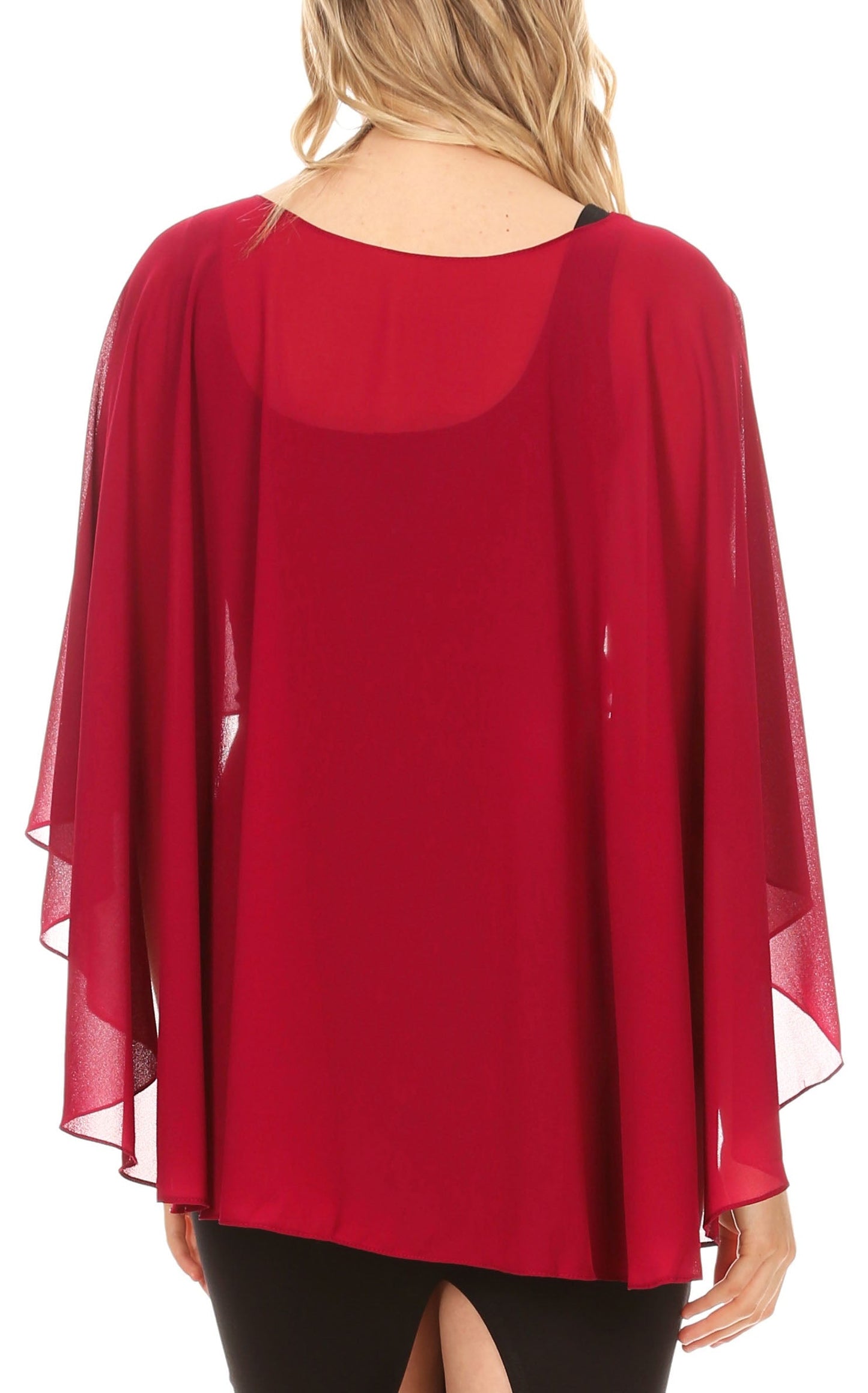 Sakkas Anya Women's Soft Chiffon Wedding Bridesmaid Bridal Cape Wrap Bolero Shrug - Concordia Style Boutique