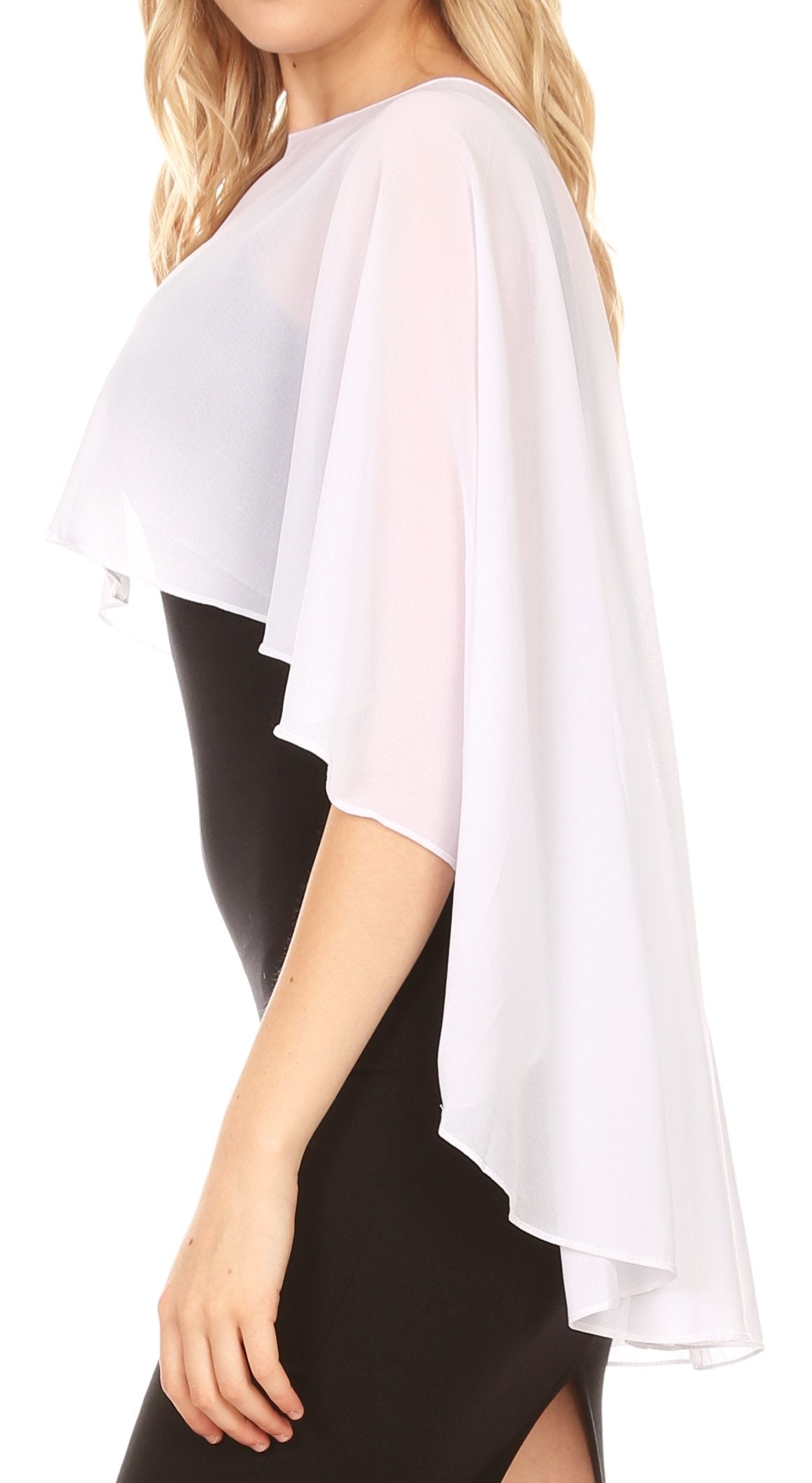 Sakkas Anya Women's Soft Chiffon Wedding Bridesmaid Bridal Cape Wrap Bolero Shrug - Concordia Style Boutique