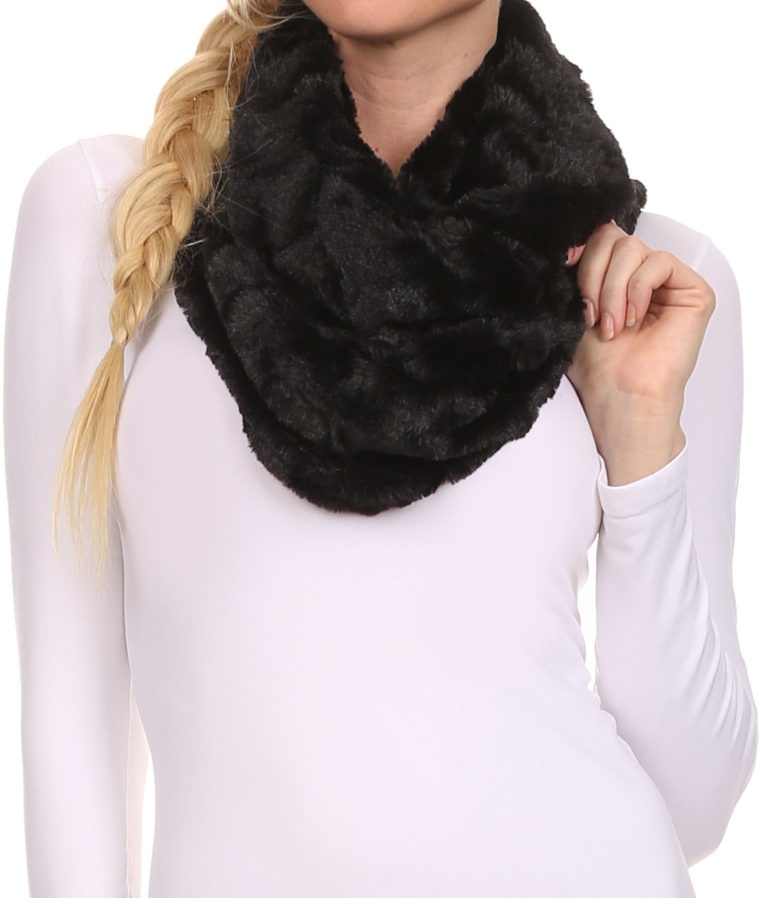 Sakkas Abhy Soft Fall Winter Furry Infinity Wrap Scarf - Concordia Style Boutique