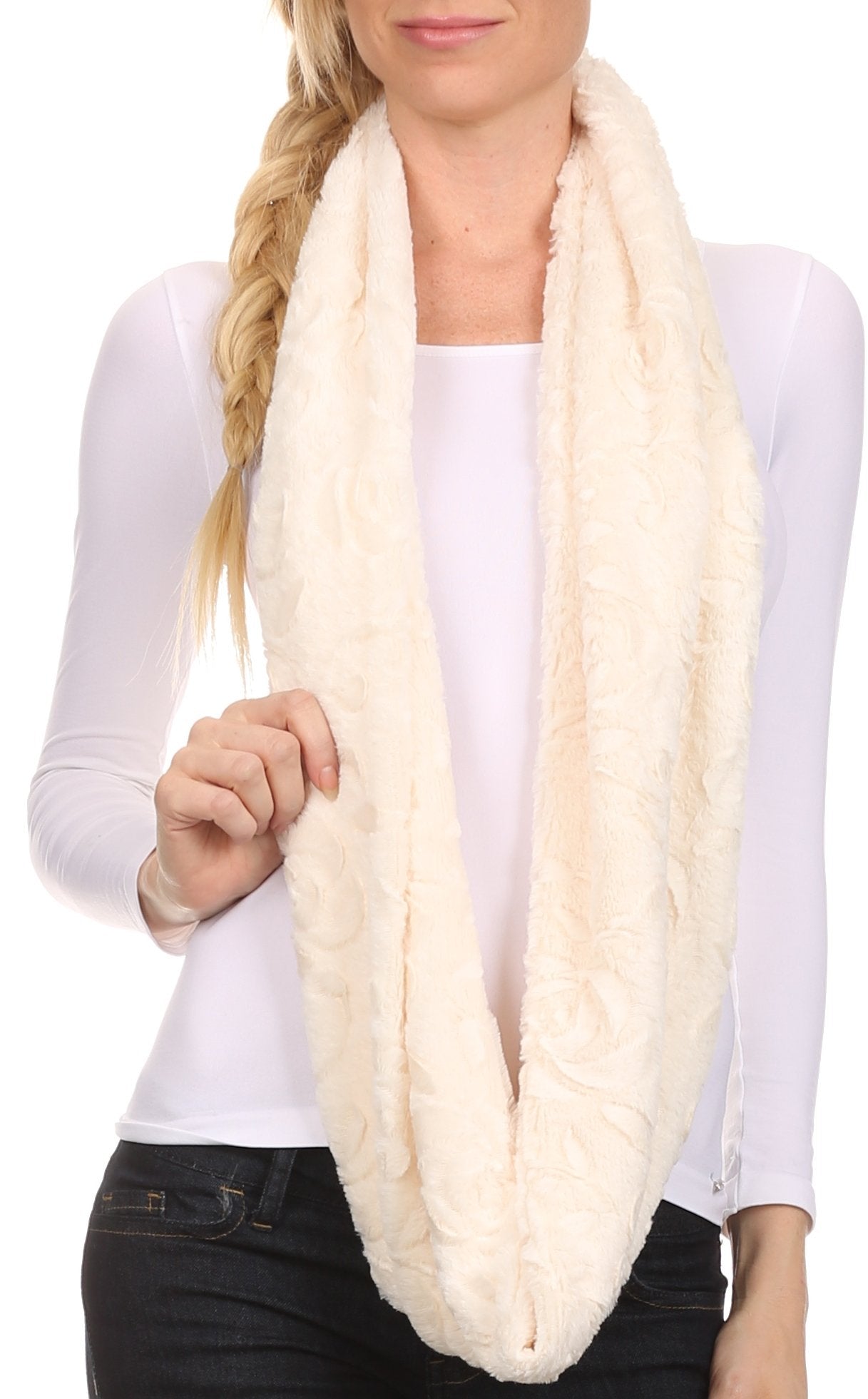 Sakkas Abhy Soft Fall Winter Furry Infinity Wrap Scarf - Concordia Style Boutique