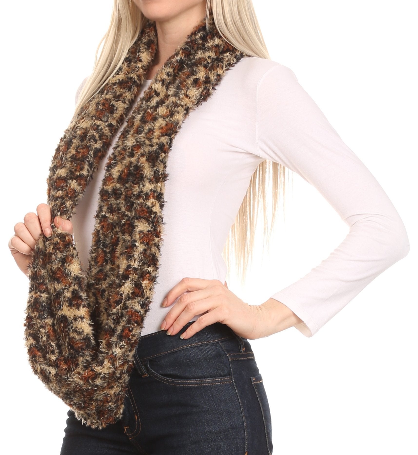 Sakkas Abhy Soft Fall Winter Furry Infinity Wrap Scarf - Concordia Style Boutique