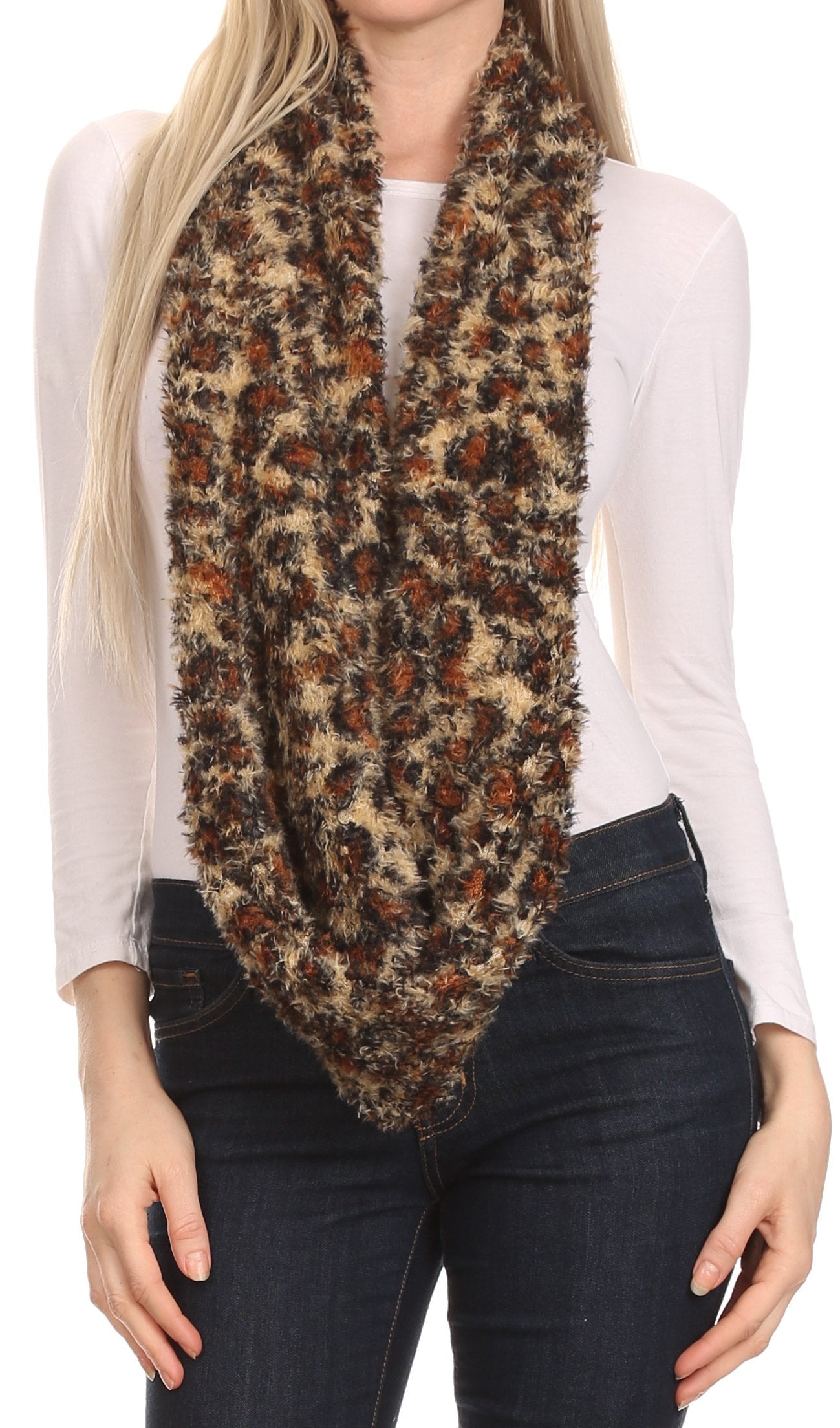 Sakkas Abhy Soft Fall Winter Furry Infinity Wrap Scarf - Concordia Style Boutique