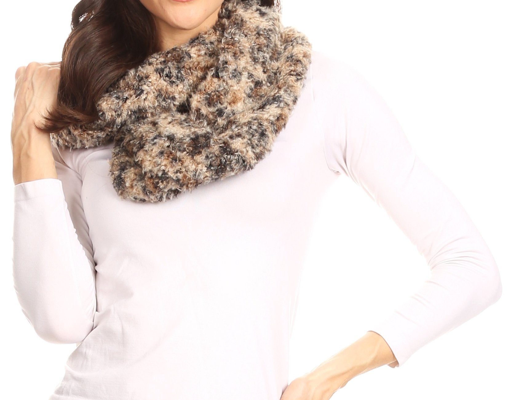 Sakkas Abhy Soft Fall Winter Furry Infinity Wrap Scarf - Concordia Style Boutique