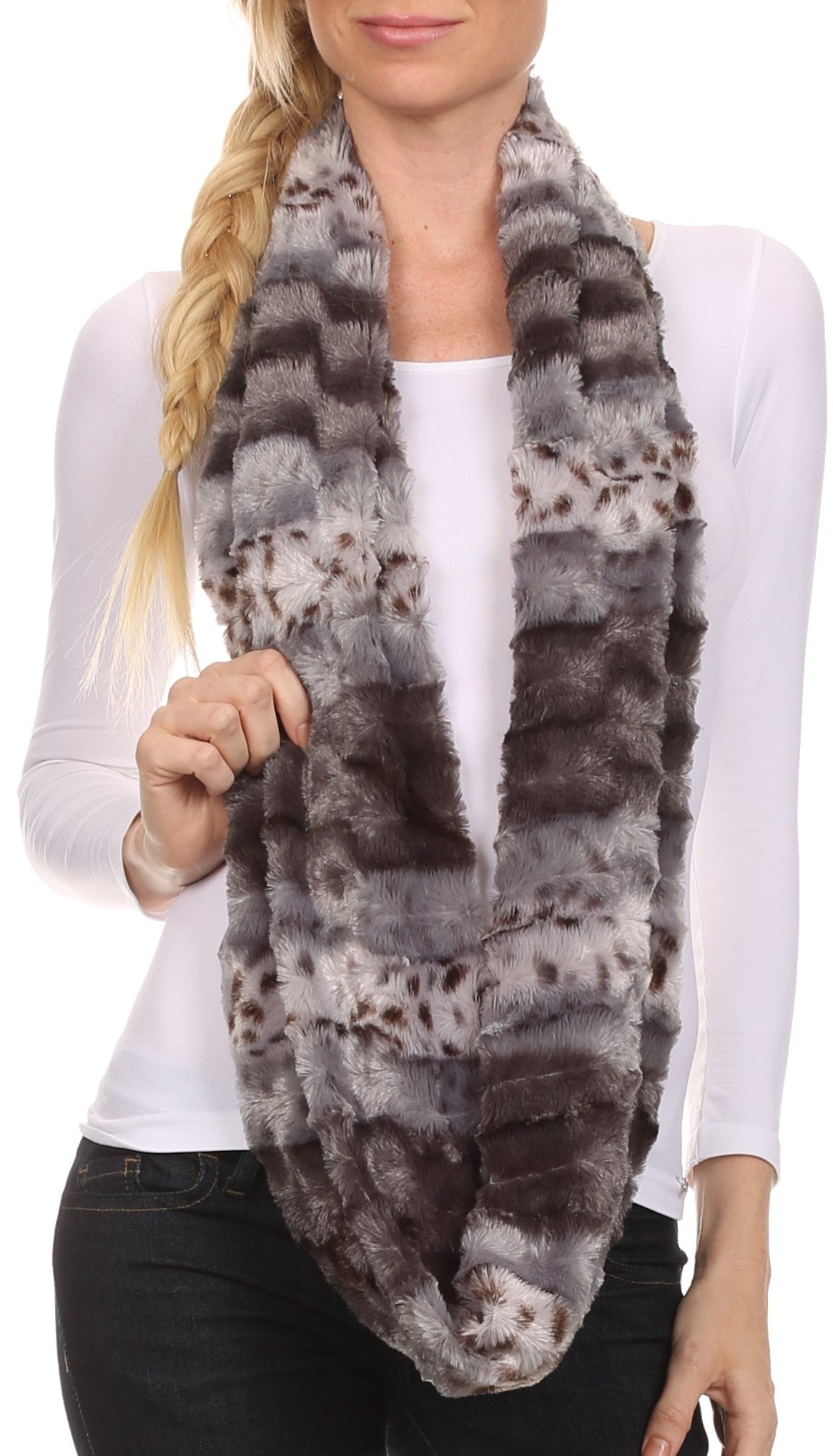 Sakkas Abhy Soft Fall Winter Furry Infinity Wrap Scarf - Concordia Style Boutique