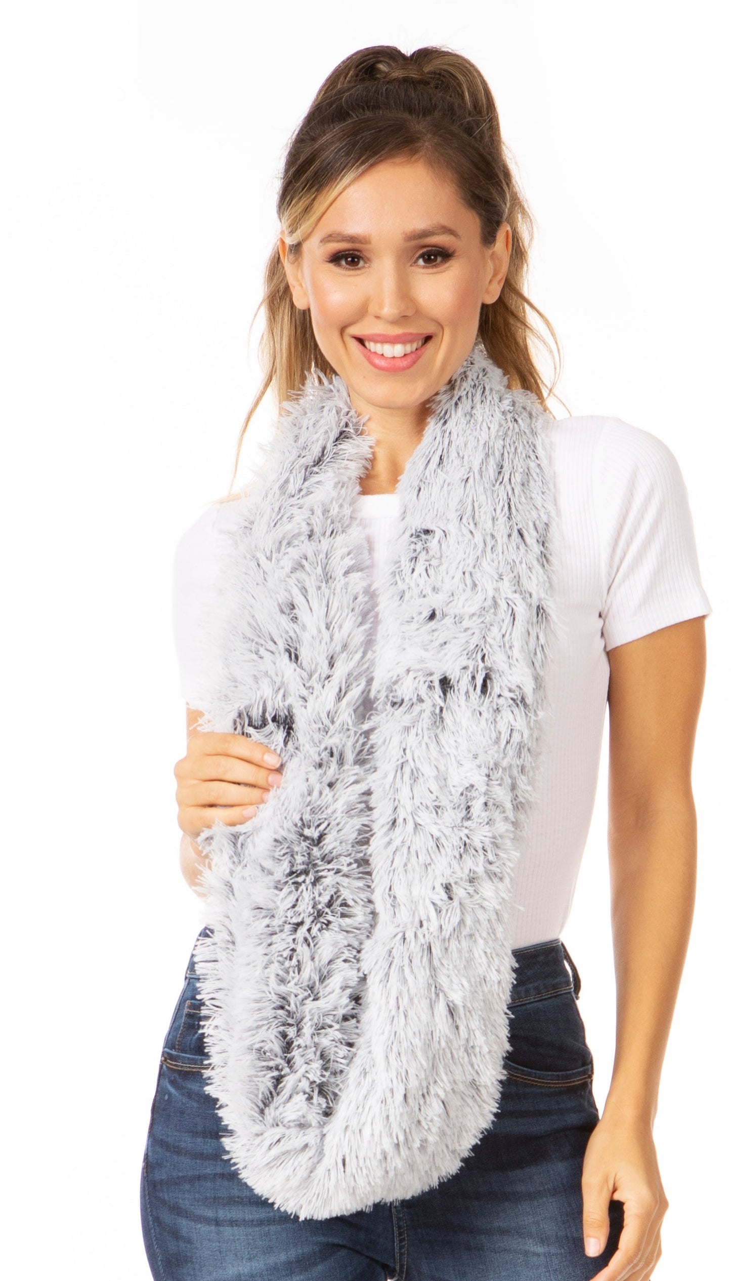 Sakkas Abhy Soft Fall Winter Furry Infinity Wrap Scarf - Concordia Style Boutique