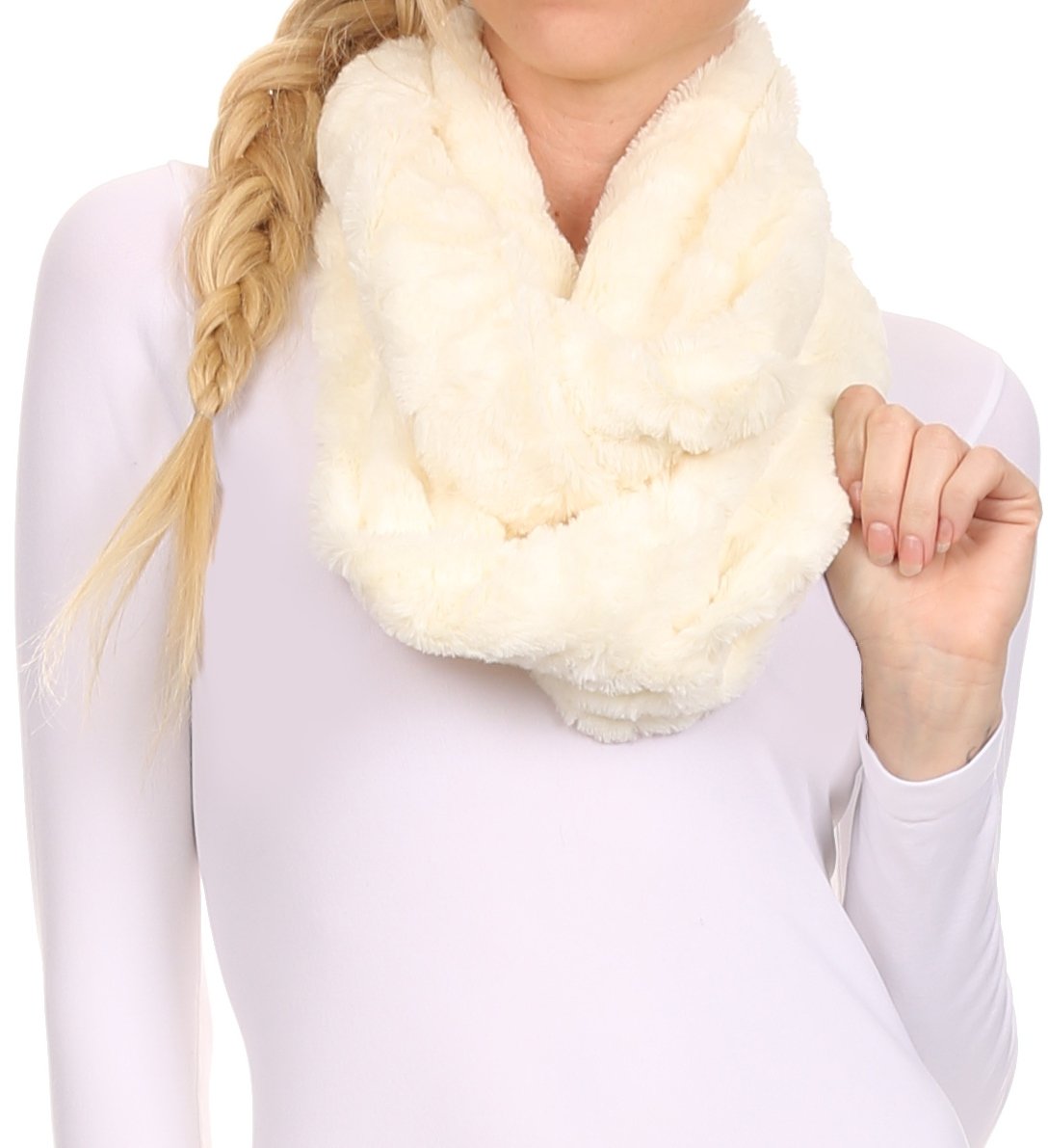 Sakkas Abhy Soft Fall Winter Furry Infinity Wrap Scarf - Concordia Style Boutique