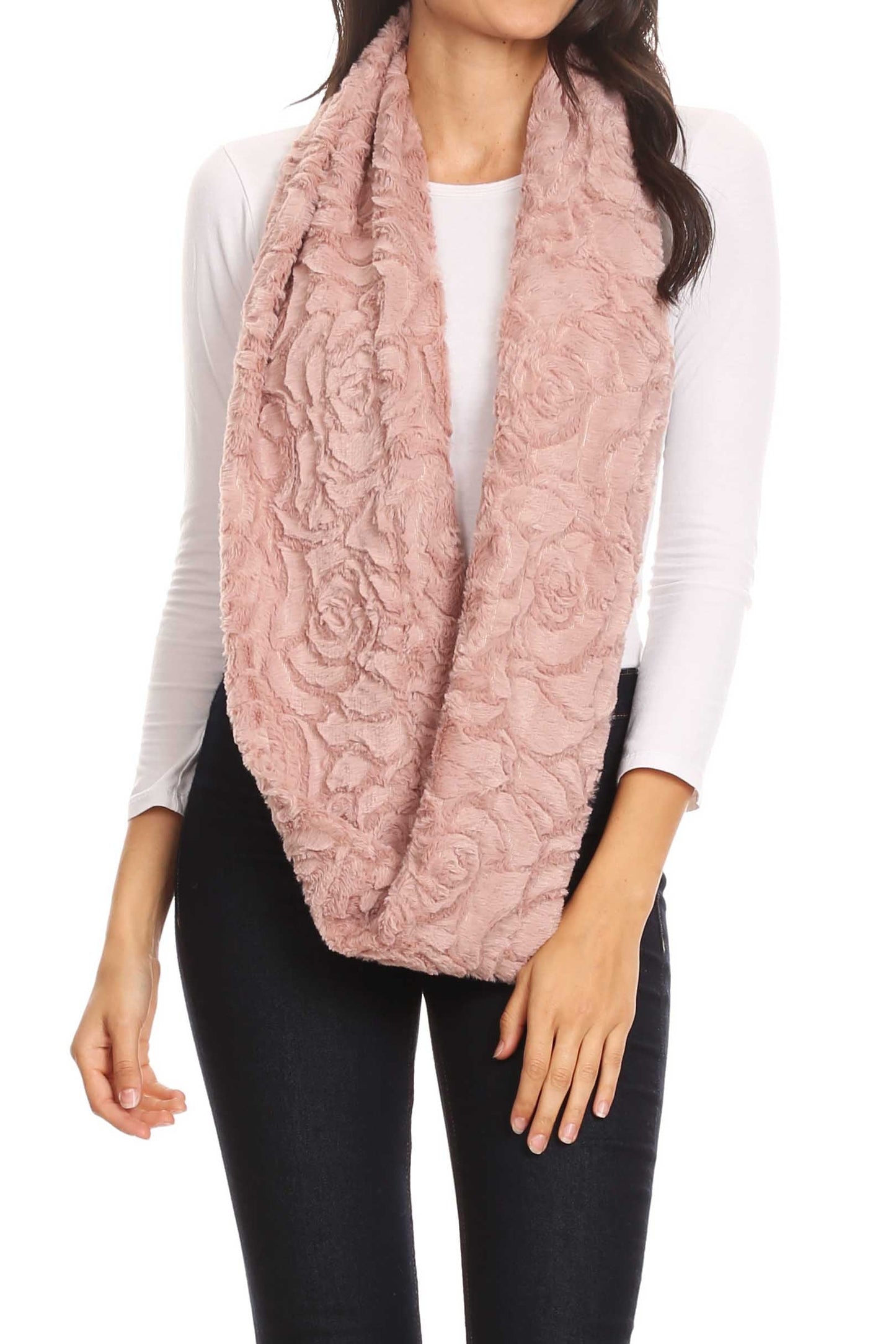 Sakkas Abhy Soft Fall Winter Furry Infinity Wrap Scarf - Concordia Style Boutique