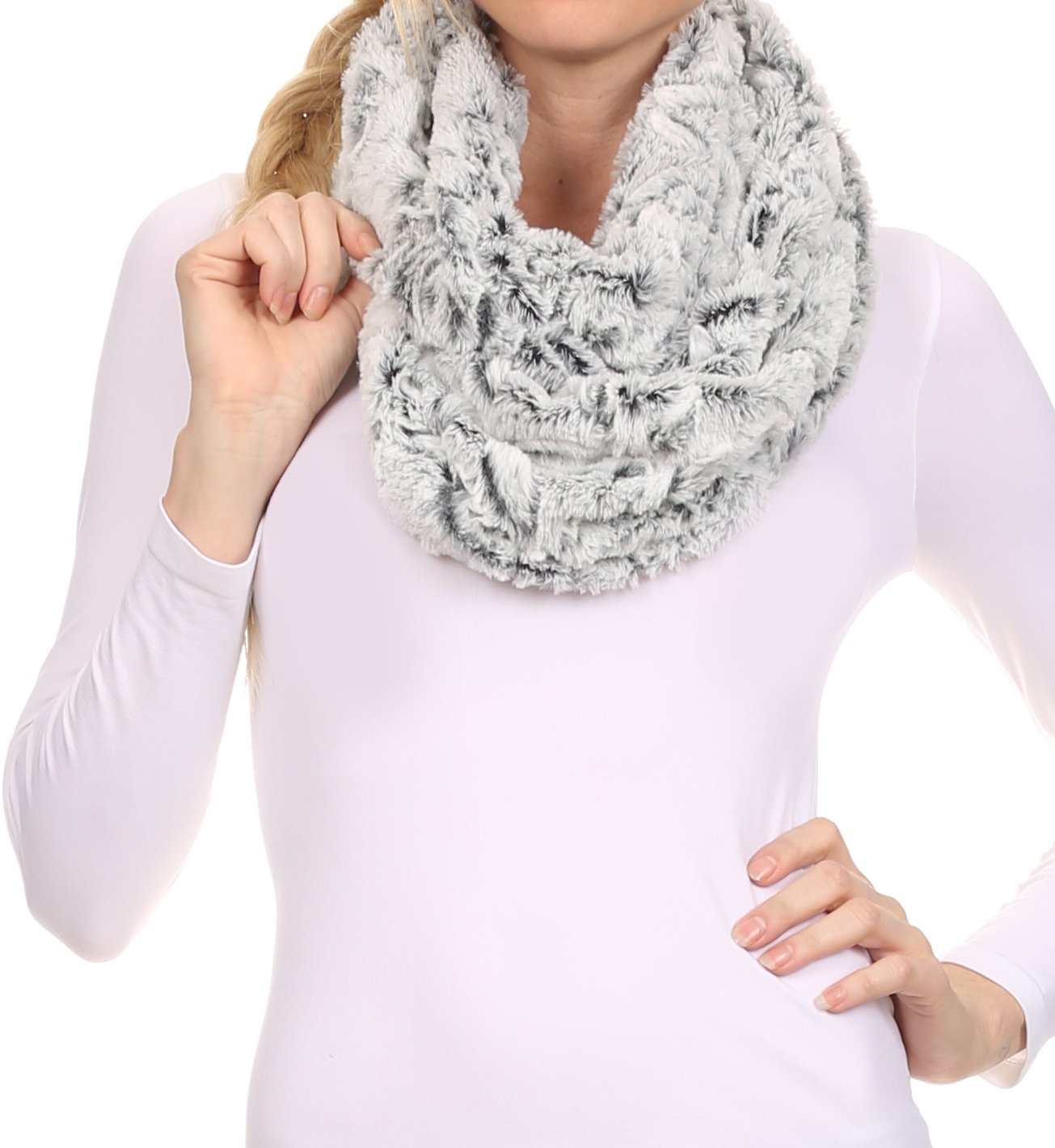 Sakkas Abhy Soft Fall Winter Furry Infinity Wrap Scarf - Concordia Style Boutique