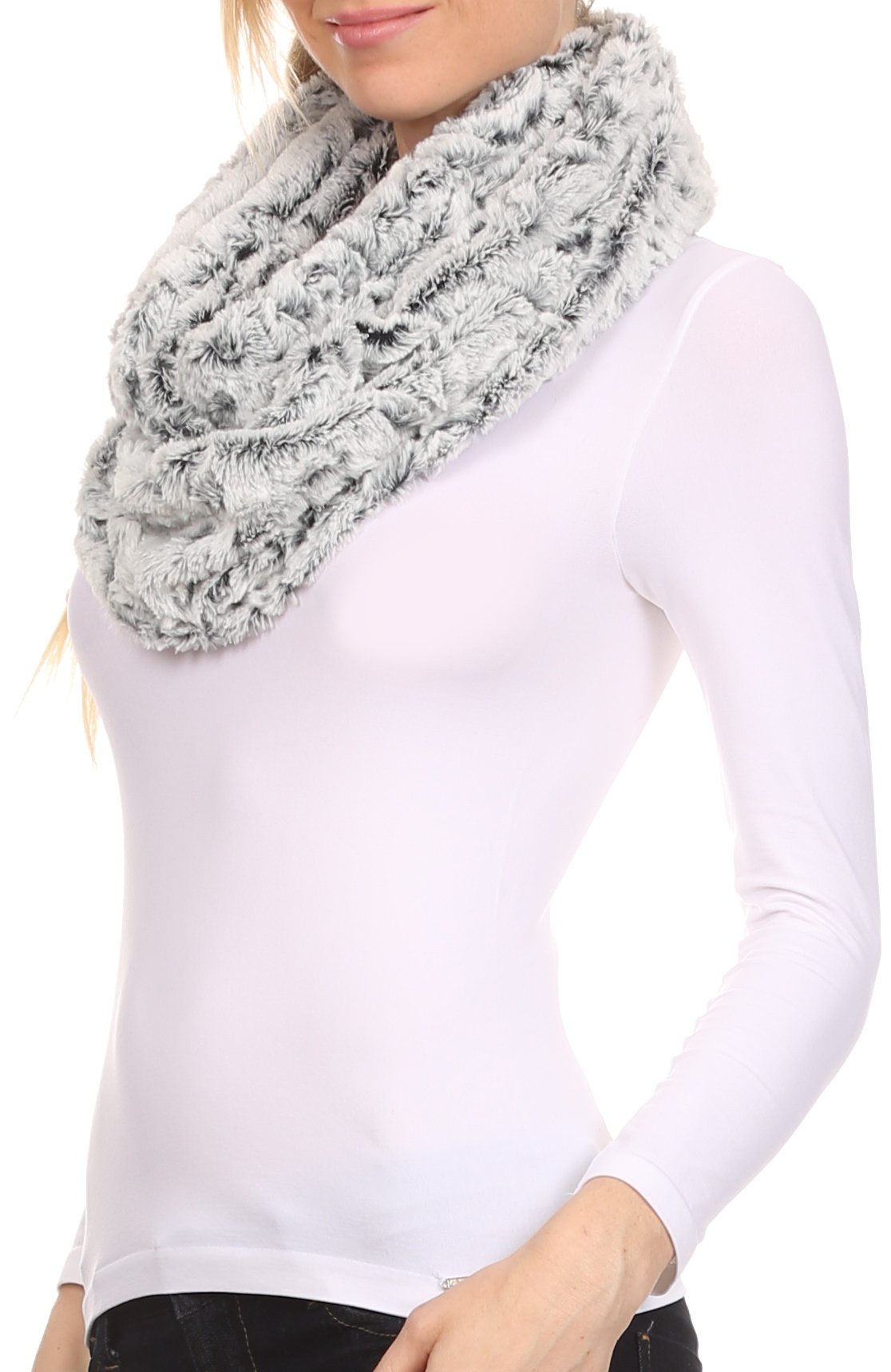 Sakkas Abhy Soft Fall Winter Furry Infinity Wrap Scarf - Concordia Style Boutique