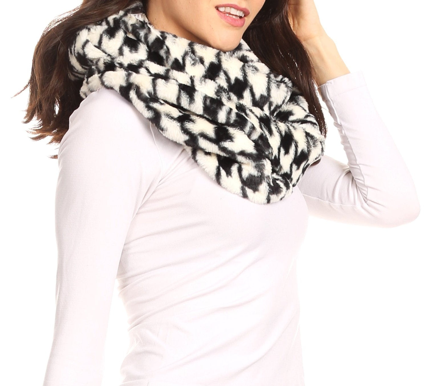 Sakkas Abir Soft Furry Reversible Short Twist Wrap Around Infinity Scarf - Concordia Style Boutique