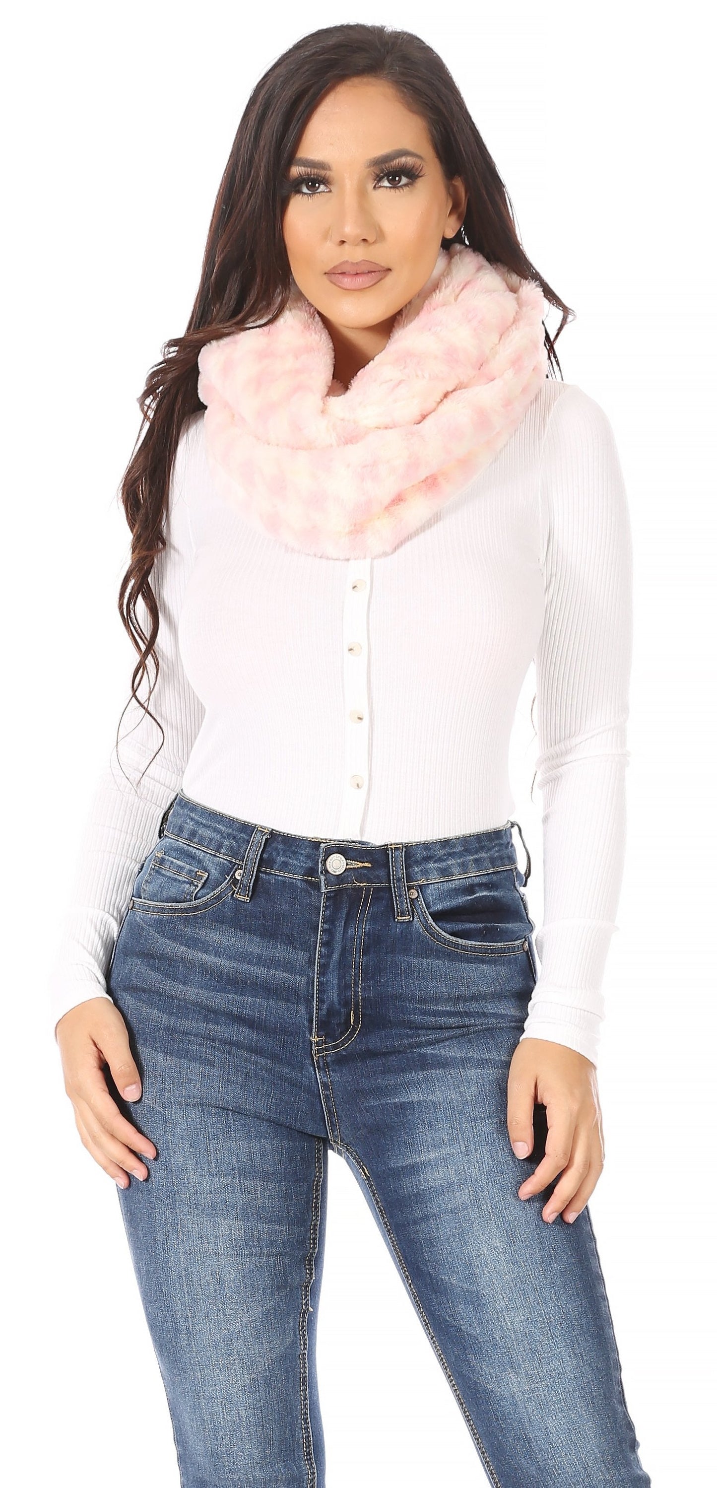 Sakkas Abir Soft Furry Reversible Short Twist Wrap Around Infinity Scarf - Concordia Style Boutique
