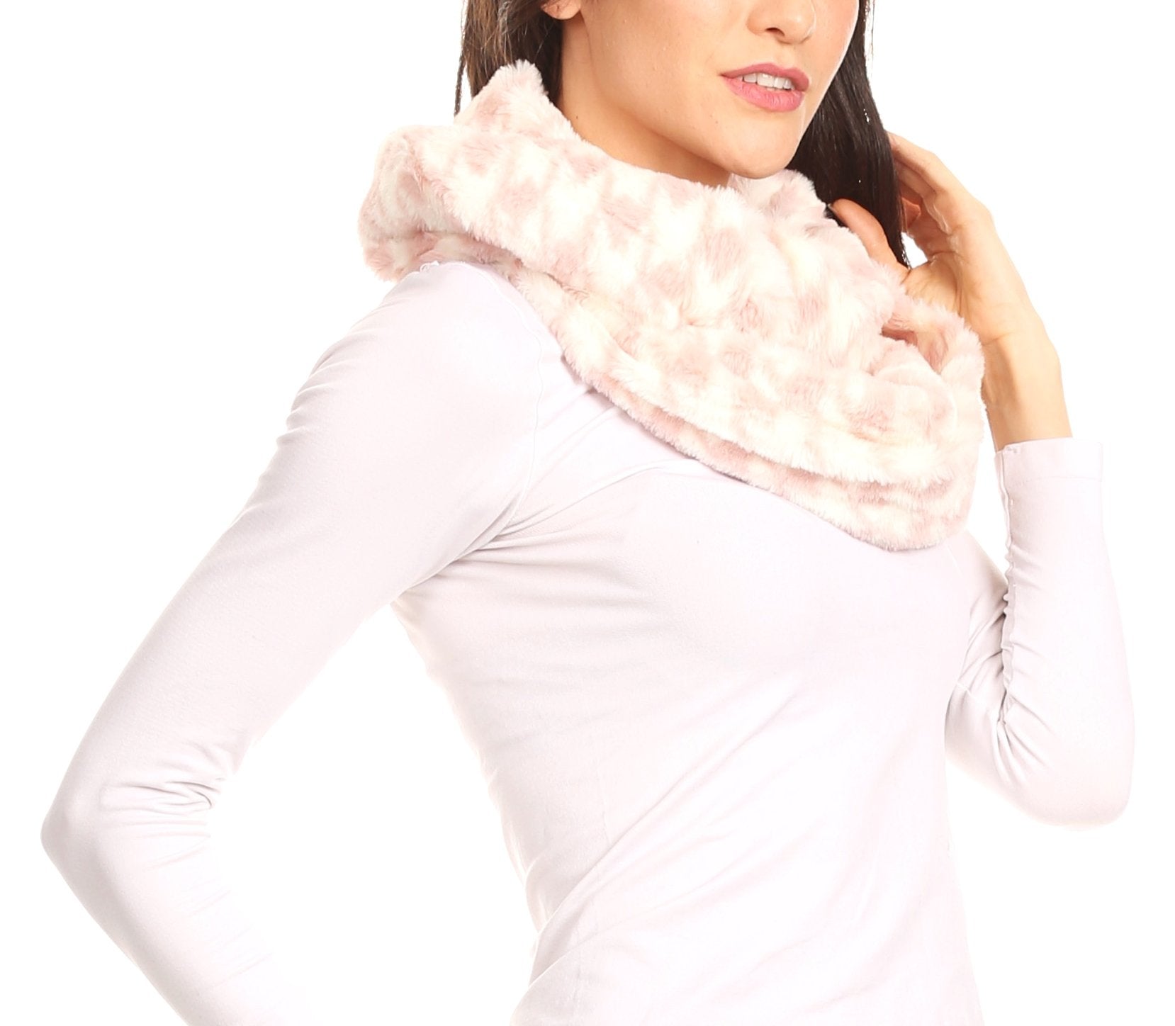 Sakkas Abir Soft Furry Reversible Short Twist Wrap Around Infinity Scarf - Concordia Style Boutique