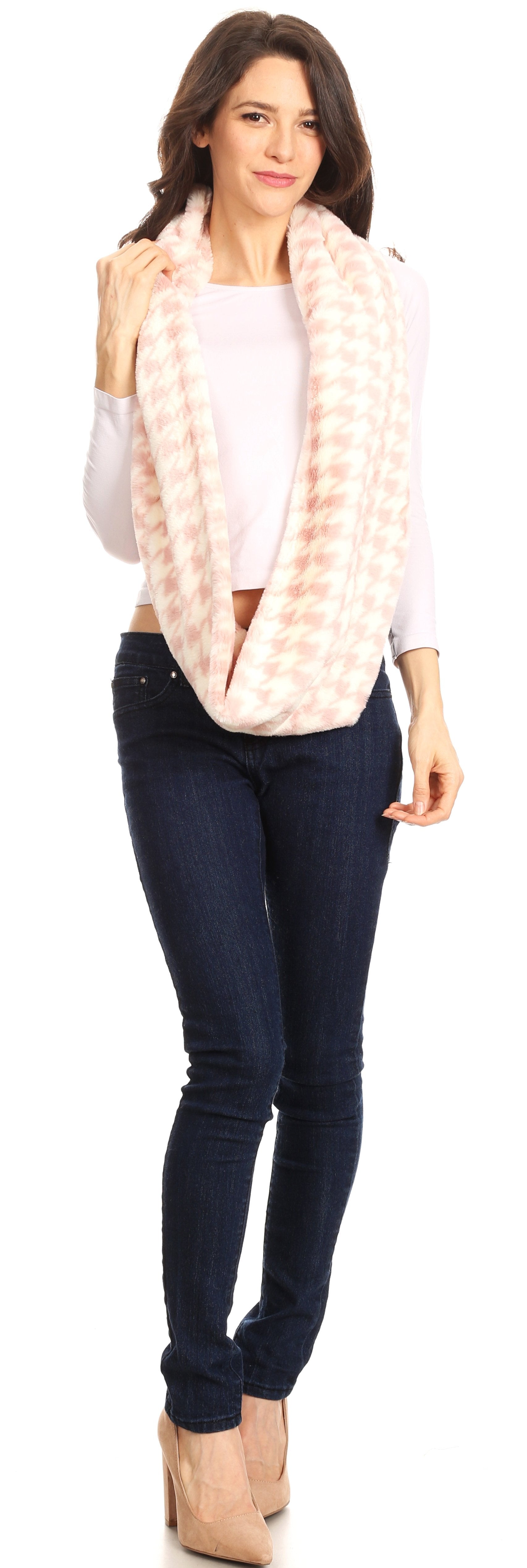 Sakkas Abir Soft Furry Reversible Short Twist Wrap Around Infinity Scarf - Concordia Style Boutique