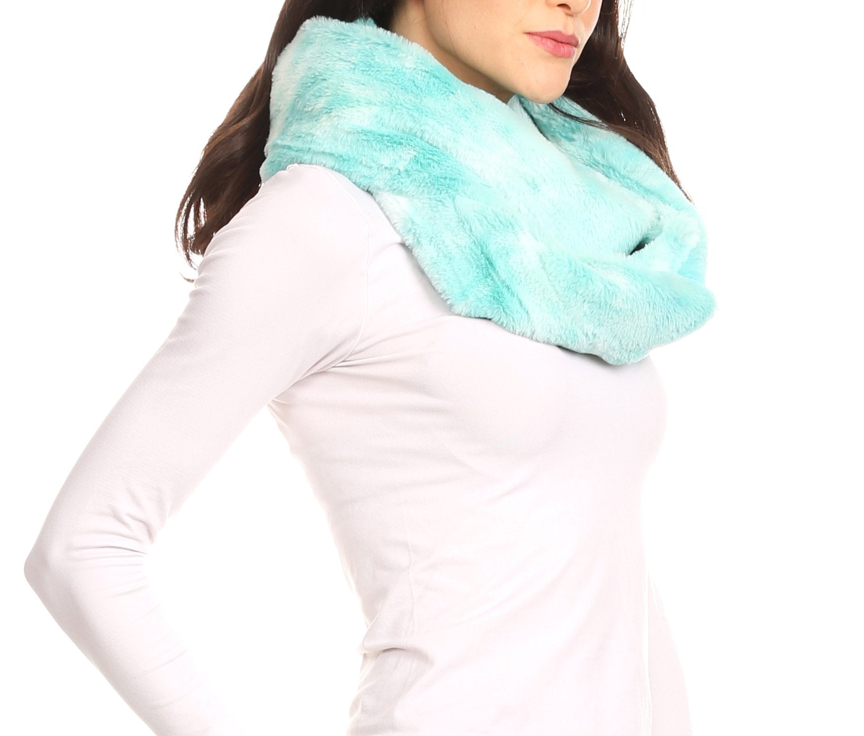 Sakkas Abir Soft Furry Reversible Short Twist Wrap Around Infinity Scarf - Concordia Style Boutique