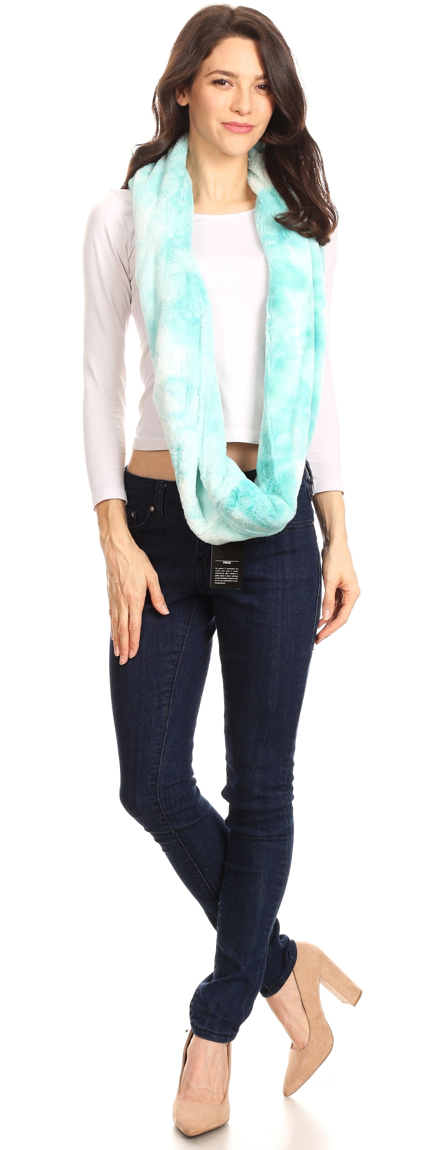 Sakkas Abir Soft Furry Reversible Short Twist Wrap Around Infinity Scarf - Concordia Style Boutique