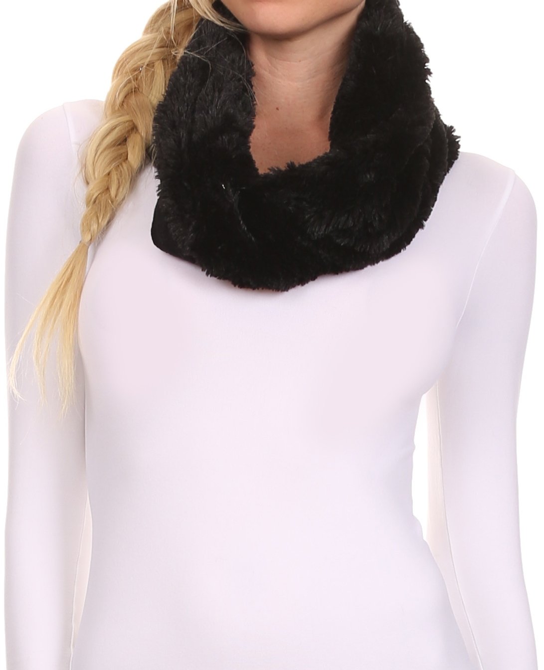 Sakkas Abir Soft Furry Reversible Short Twist Wrap Around Infinity Scarf - Concordia Style Boutique