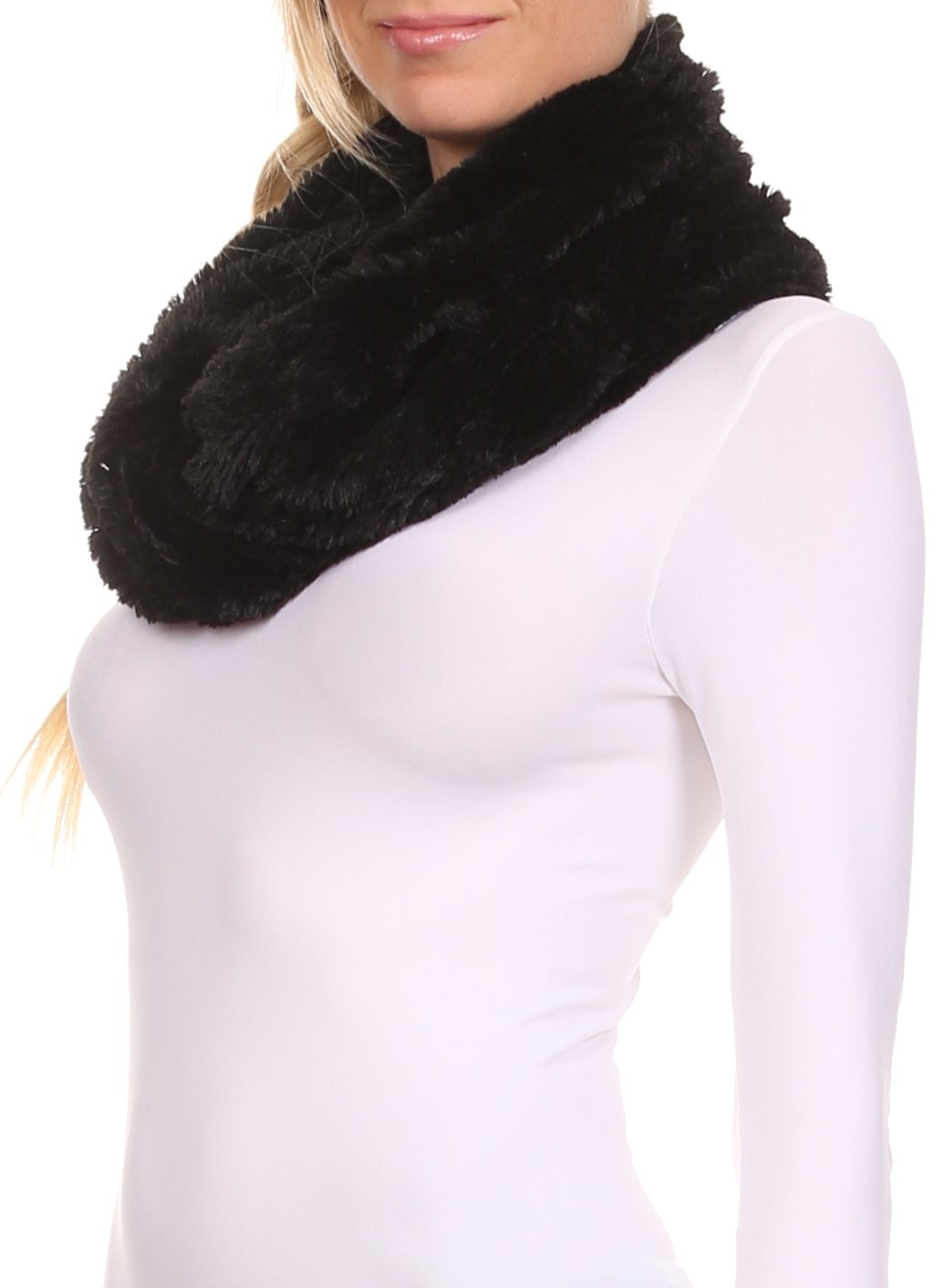 Sakkas Abir Soft Furry Reversible Short Twist Wrap Around Infinity Scarf - Concordia Style Boutique