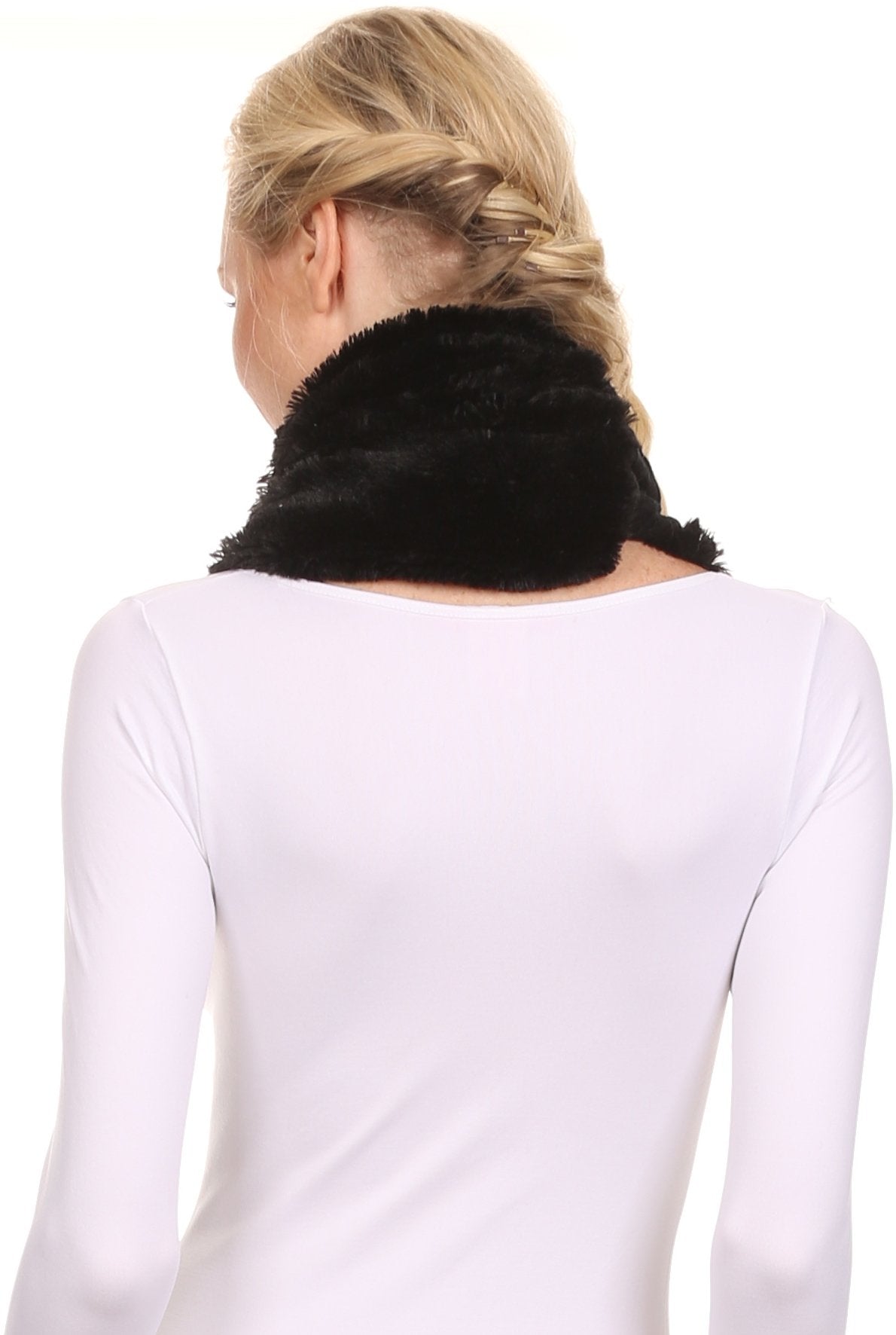 Sakkas Abir Soft Furry Reversible Short Twist Wrap Around Infinity Scarf - Concordia Style Boutique