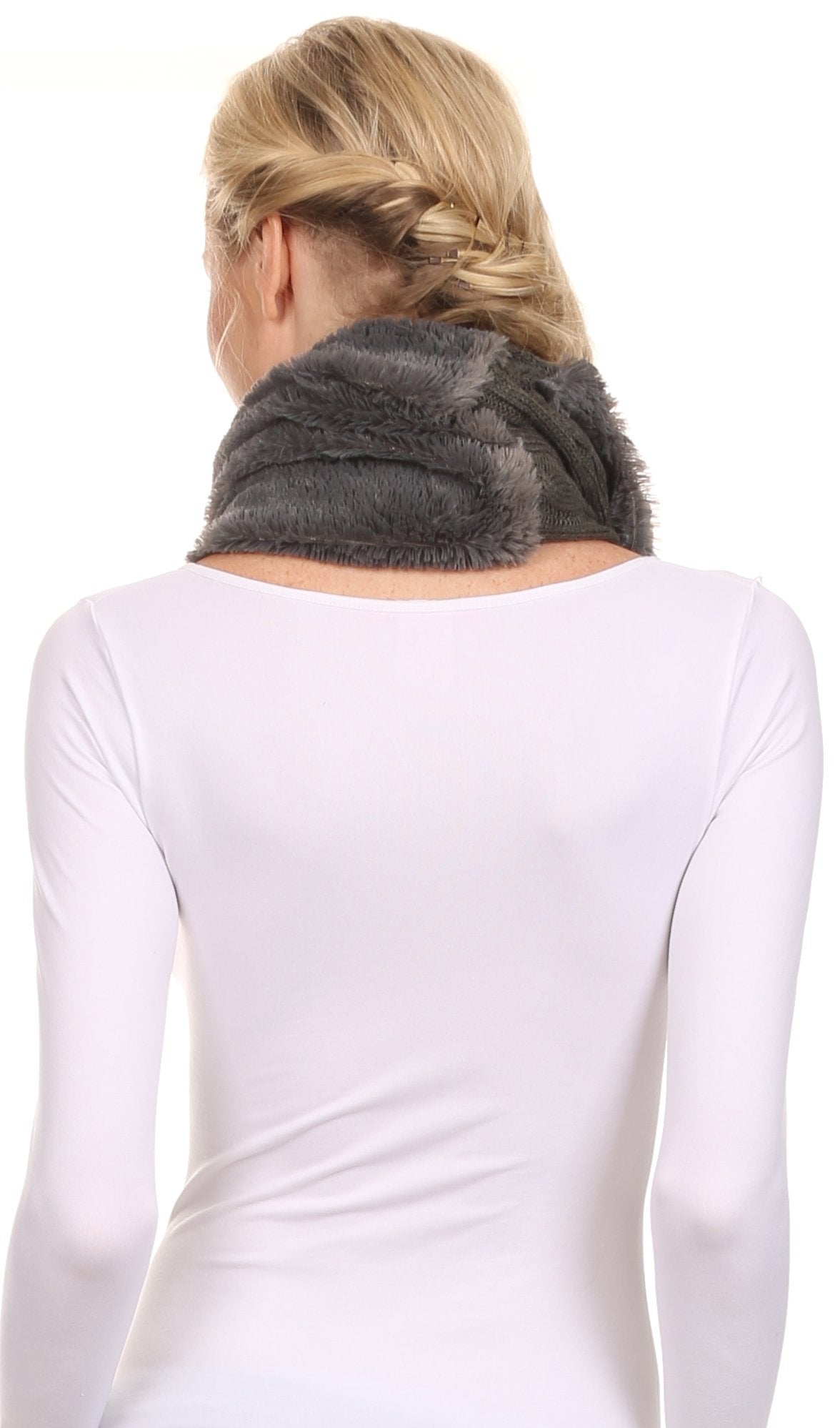 Sakkas Abir Soft Furry Reversible Short Twist Wrap Around Infinity Scarf - Concordia Style Boutique
