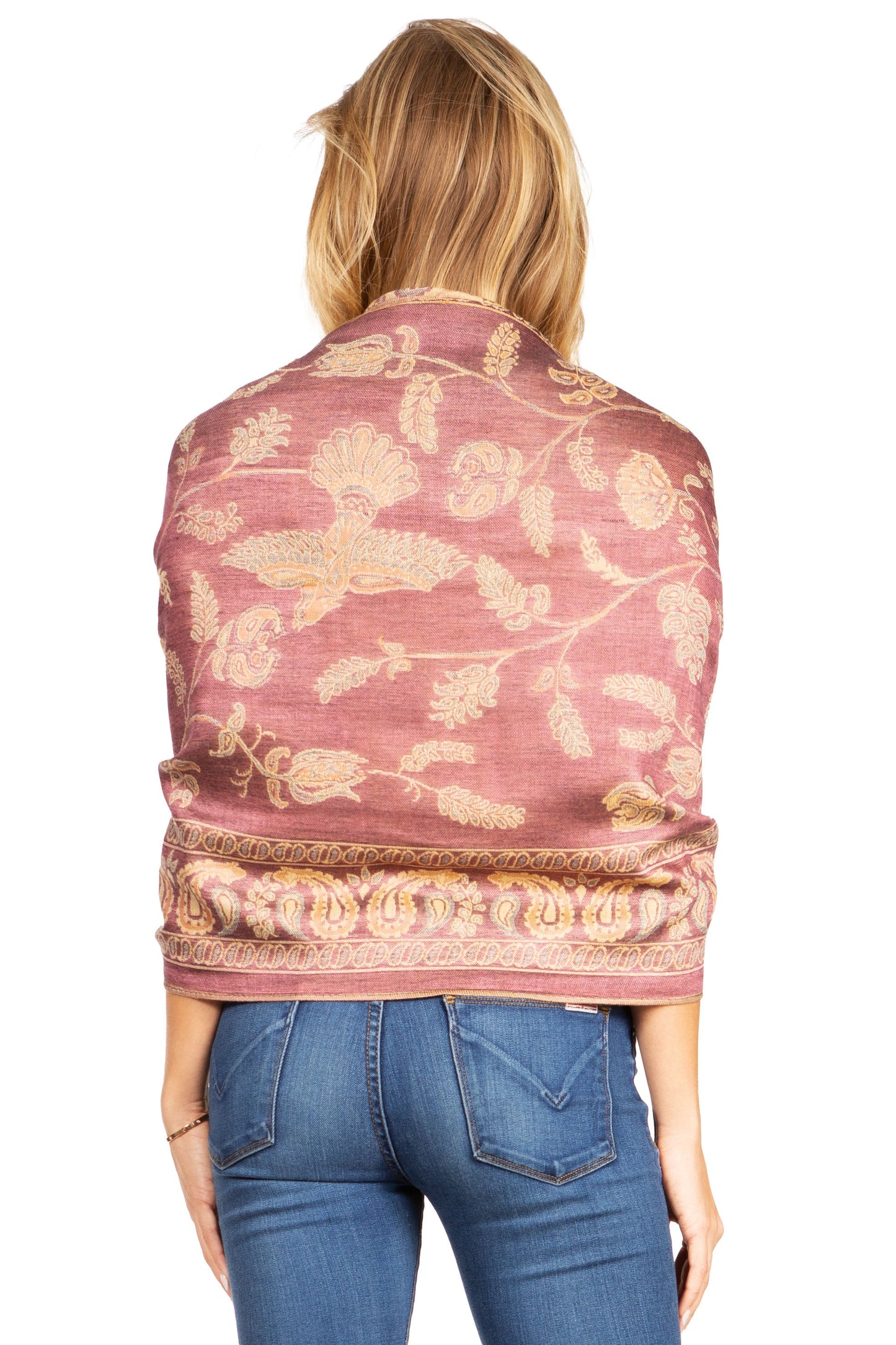 Sakkas Gianna Women's Silky Soft Reversible Floral Woven Pashmina Scarf Shawl Wrap - Concordia Style Boutique