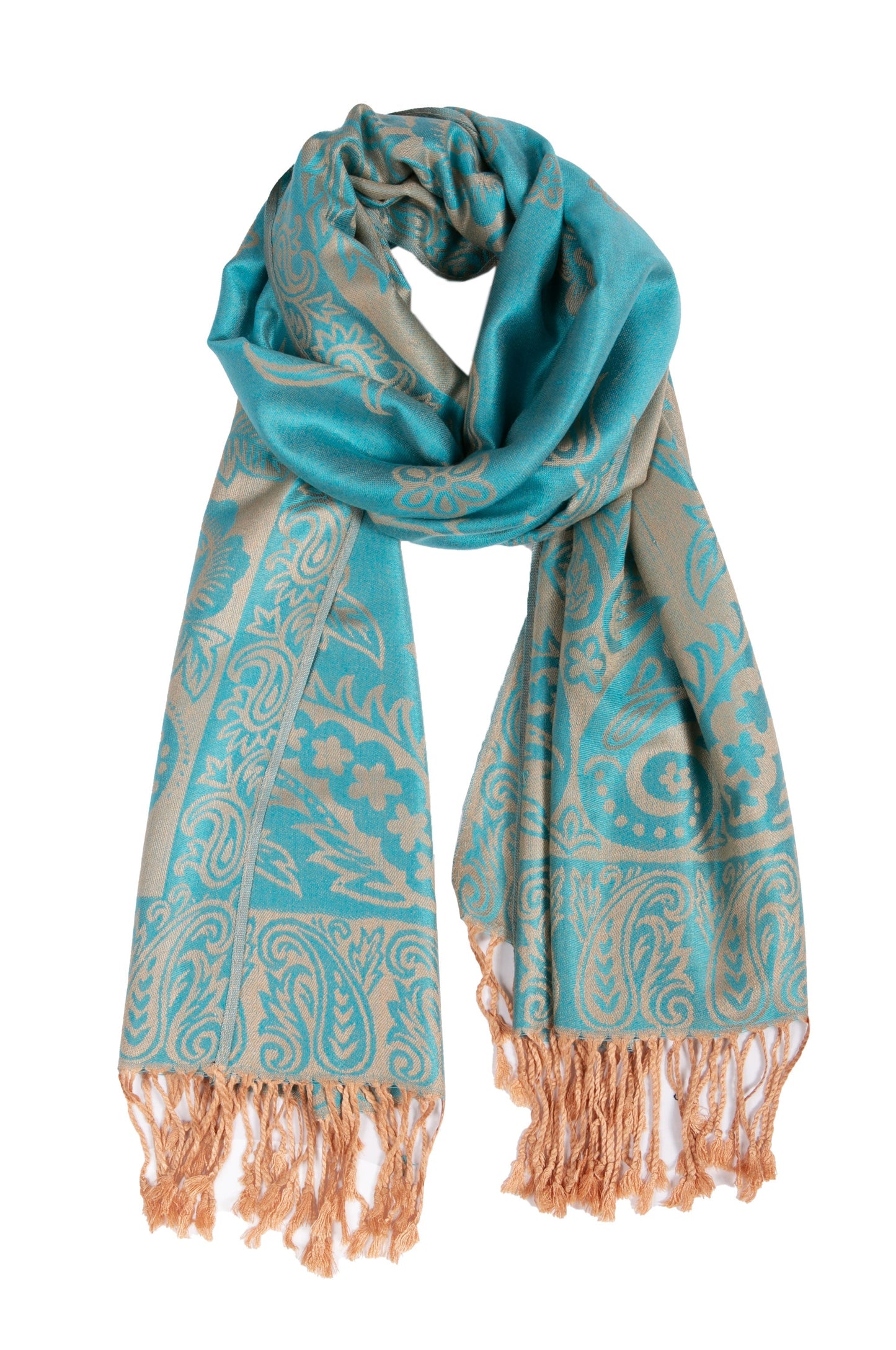Sakkas Damari Women's Silky Soft Reversible Border Woven Pashmina Scarf Shawl Wrap - Concordia Style Boutique