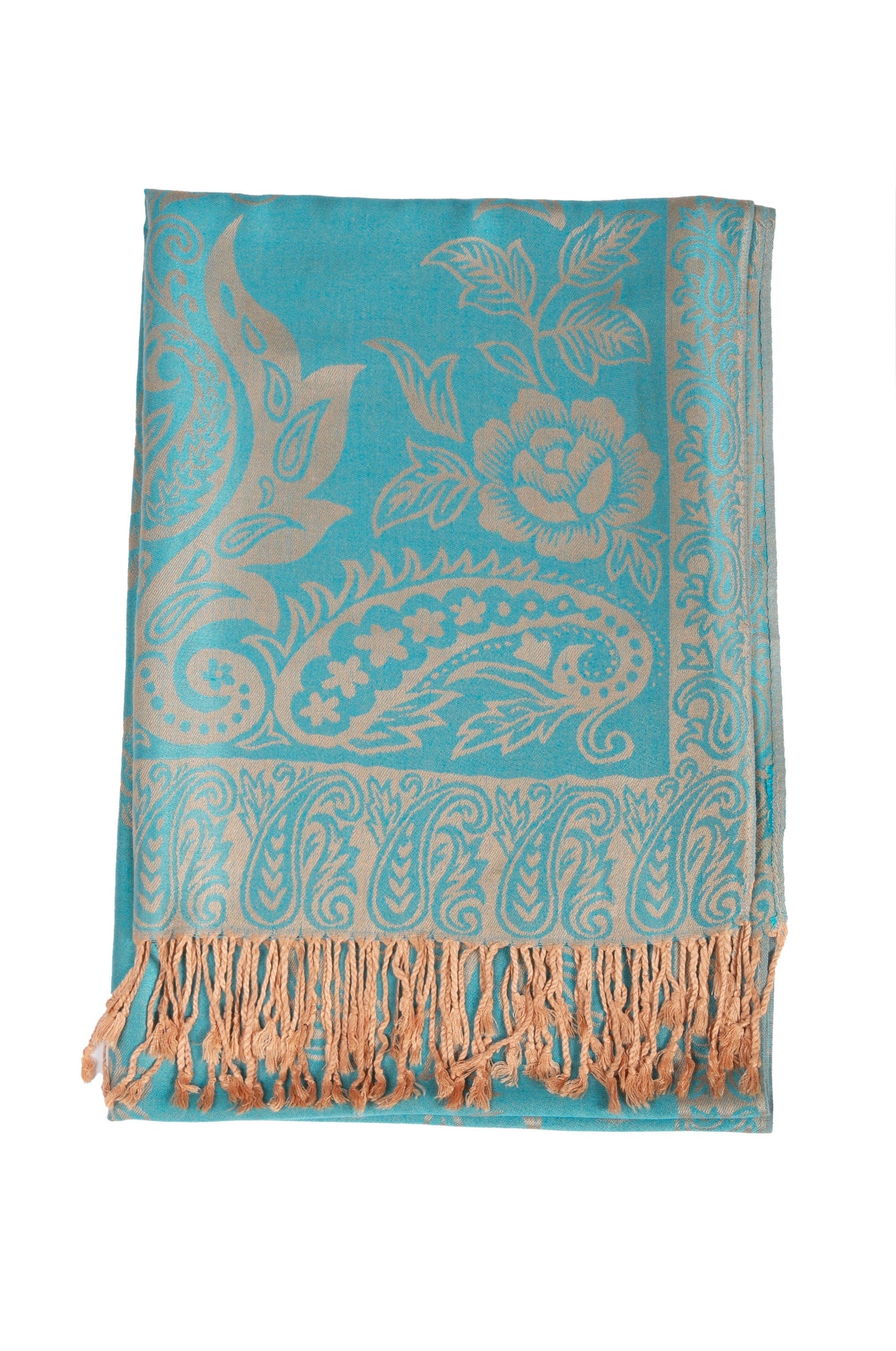 Sakkas Damari Women's Silky Soft Reversible Border Woven Pashmina Scarf Shawl Wrap - Concordia Style Boutique