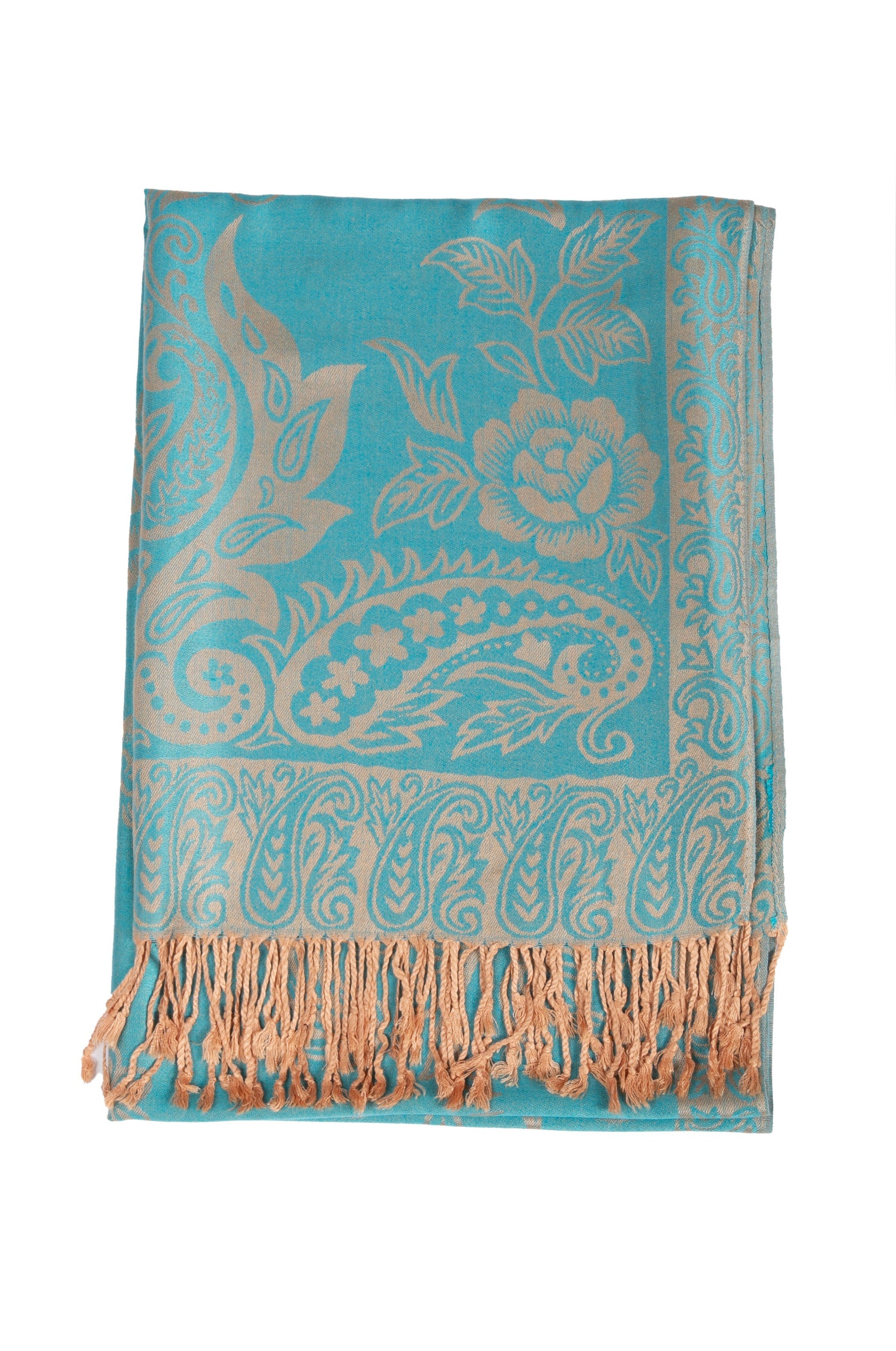 Sakkas Damari Women's Silky Soft Reversible Border Woven Pashmina Scarf Shawl Wrap - Concordia Style Boutique