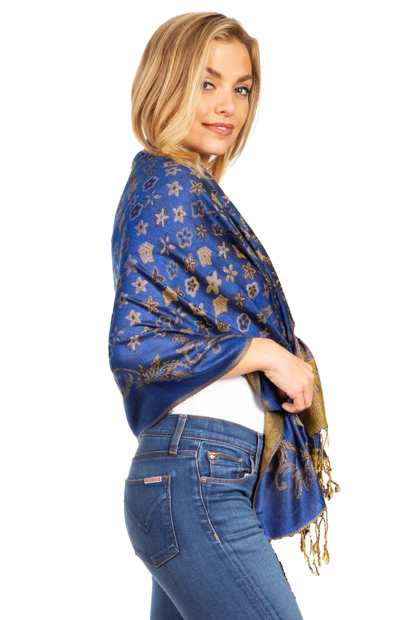 Sakkas Alessa Women's Silky Soft Reversible PaisleyPrint Pashmina Scarf Shawl Wrap - Concordia Style Boutique