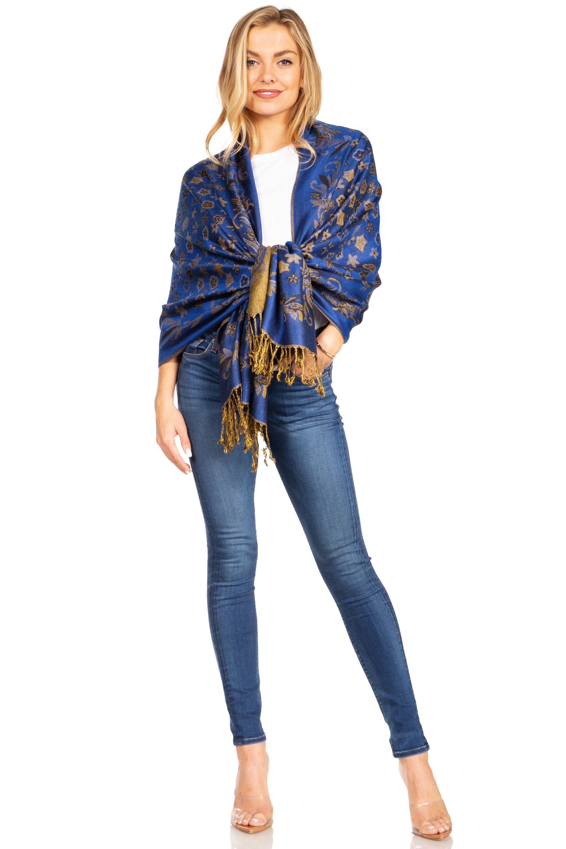 Sakkas Alessa Women's Silky Soft Reversible PaisleyPrint Pashmina Scarf Shawl Wrap - Concordia Style Boutique