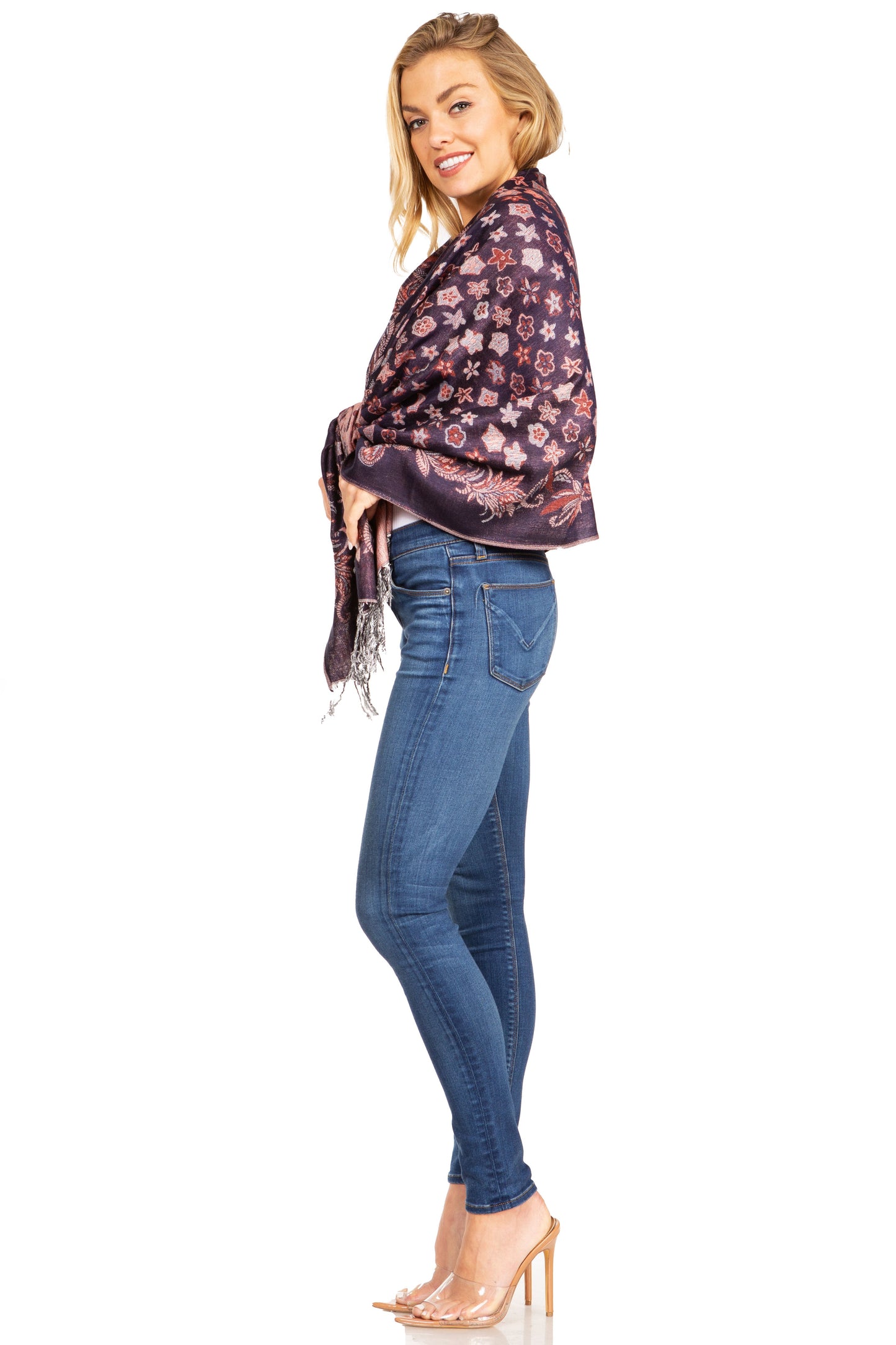 Sakkas Alessa Women's Silky Soft Reversible PaisleyPrint Pashmina Scarf Shawl Wrap - Concordia Style Boutique