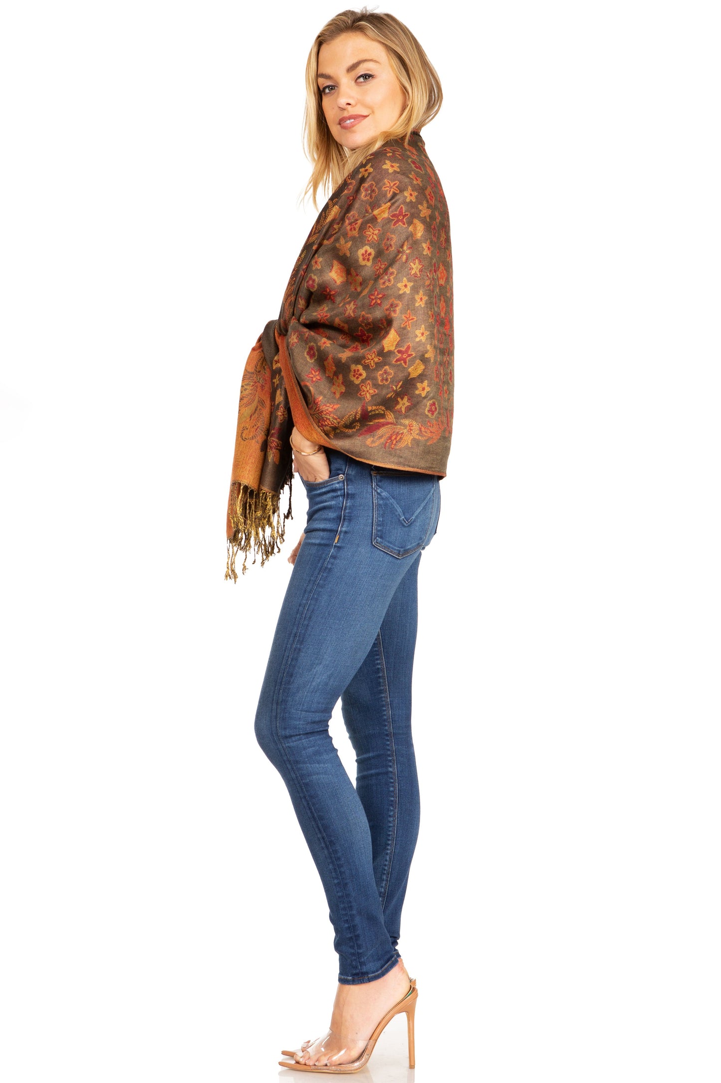 Sakkas Alessa Women's Silky Soft Reversible PaisleyPrint Pashmina Scarf Shawl Wrap - Concordia Style Boutique