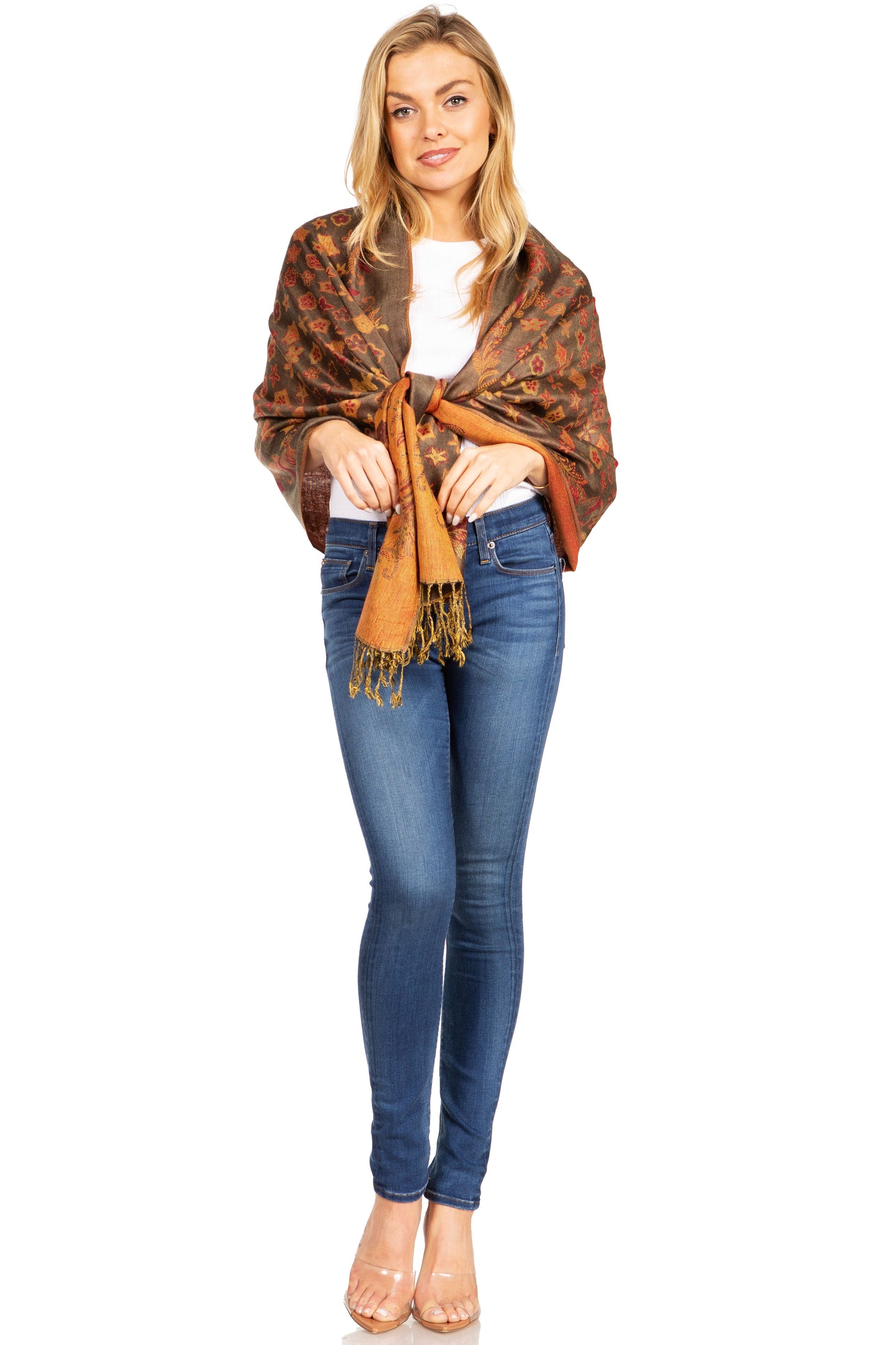 Sakkas Alessa Women's Silky Soft Reversible PaisleyPrint Pashmina Scarf Shawl Wrap - Concordia Style Boutique