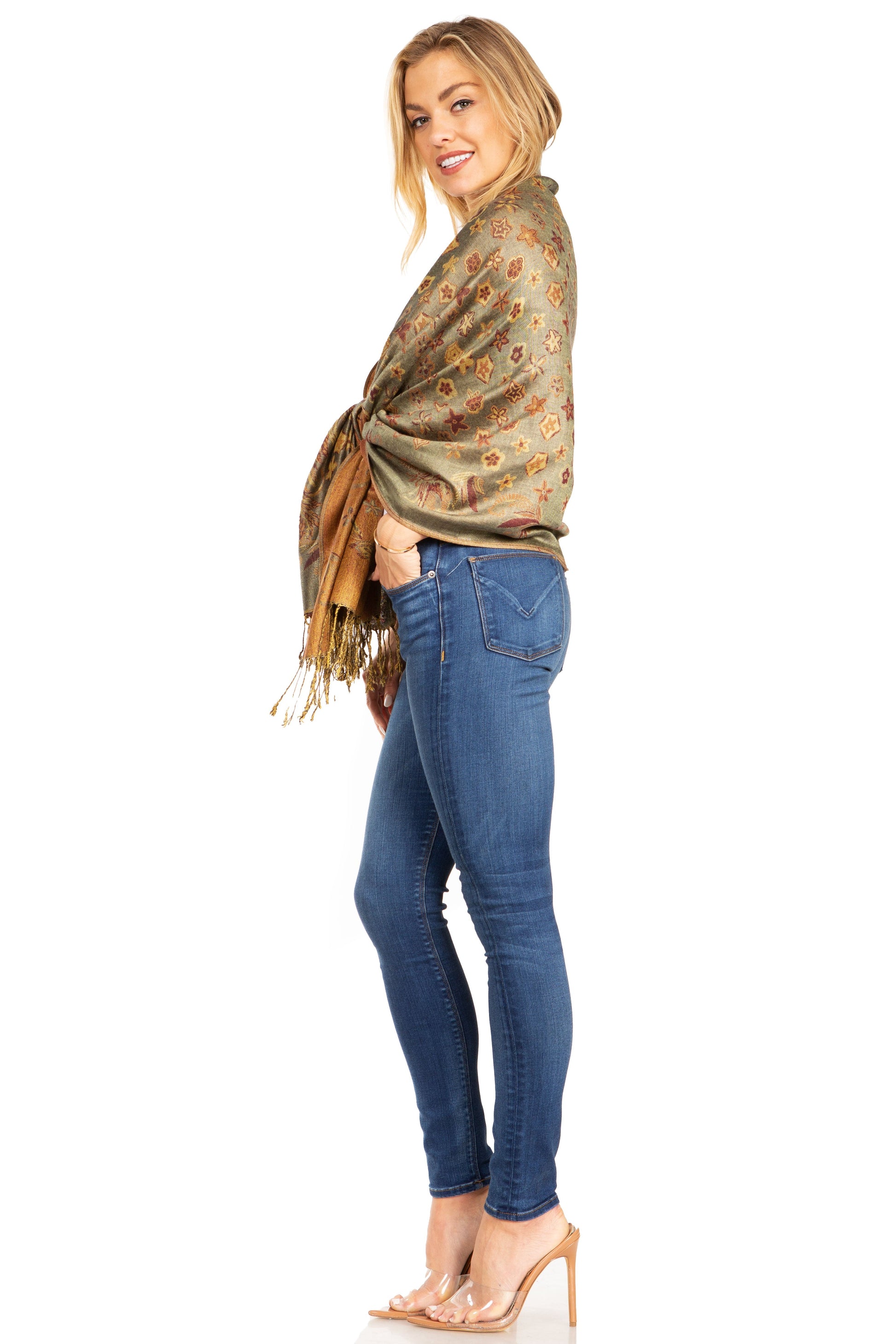 Sakkas Alessa Women's Silky Soft Reversible PaisleyPrint Pashmina Scarf Shawl Wrap - Concordia Style Boutique
