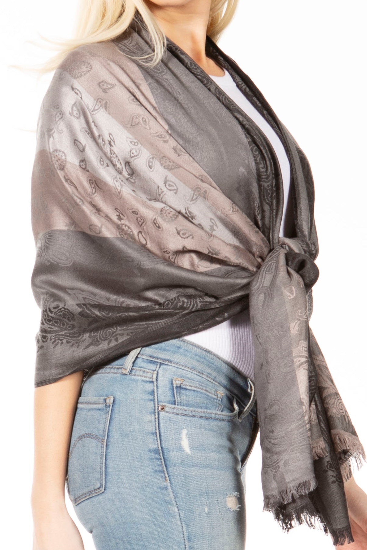 Sakkas Alessa Women's Silky Soft Reversible PaisleyPrint Pashmina Scarf Shawl Wrap - Concordia Style Boutique