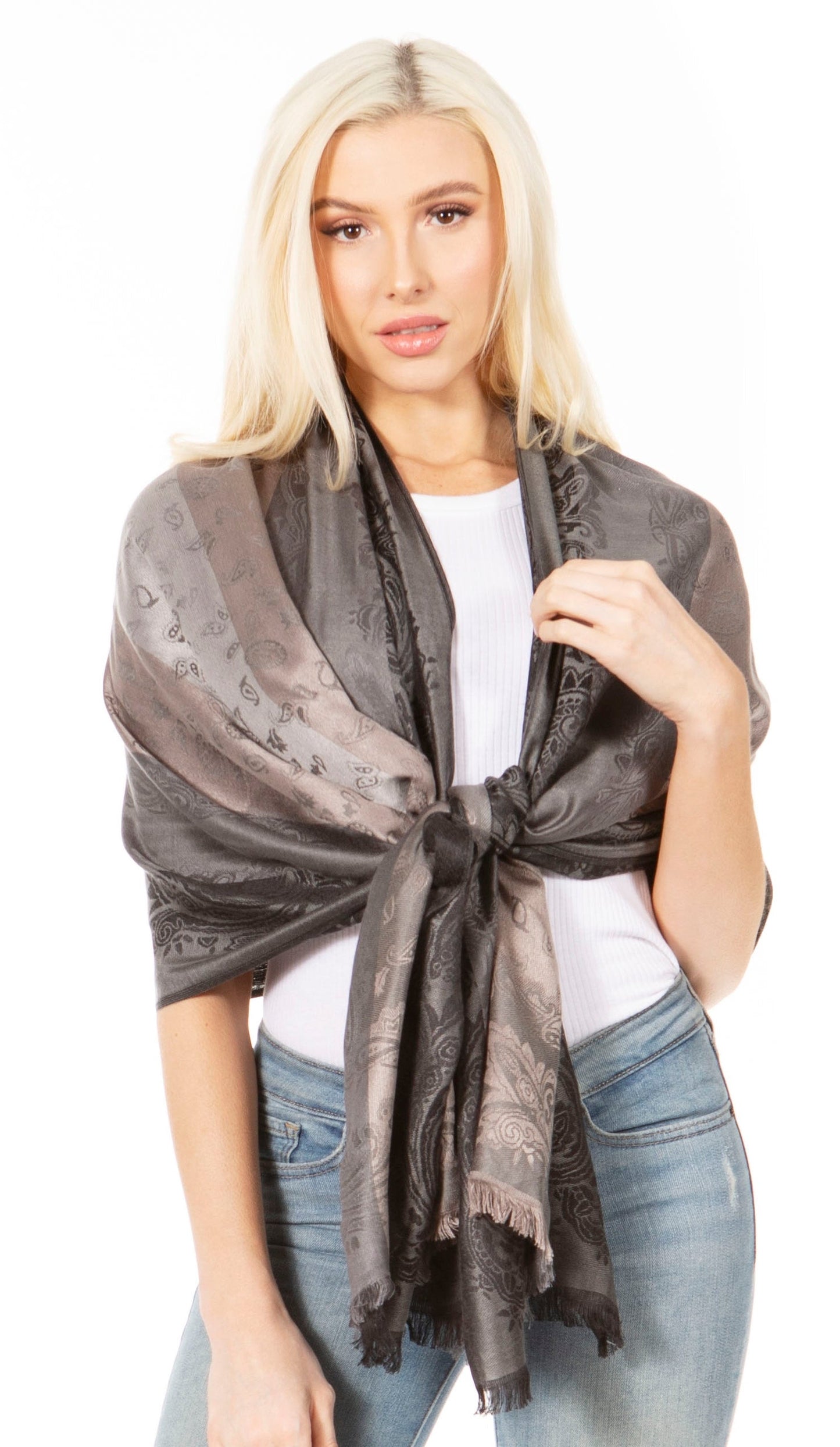 Sakkas Alessa Women's Silky Soft Reversible PaisleyPrint Pashmina Scarf Shawl Wrap - Concordia Style Boutique