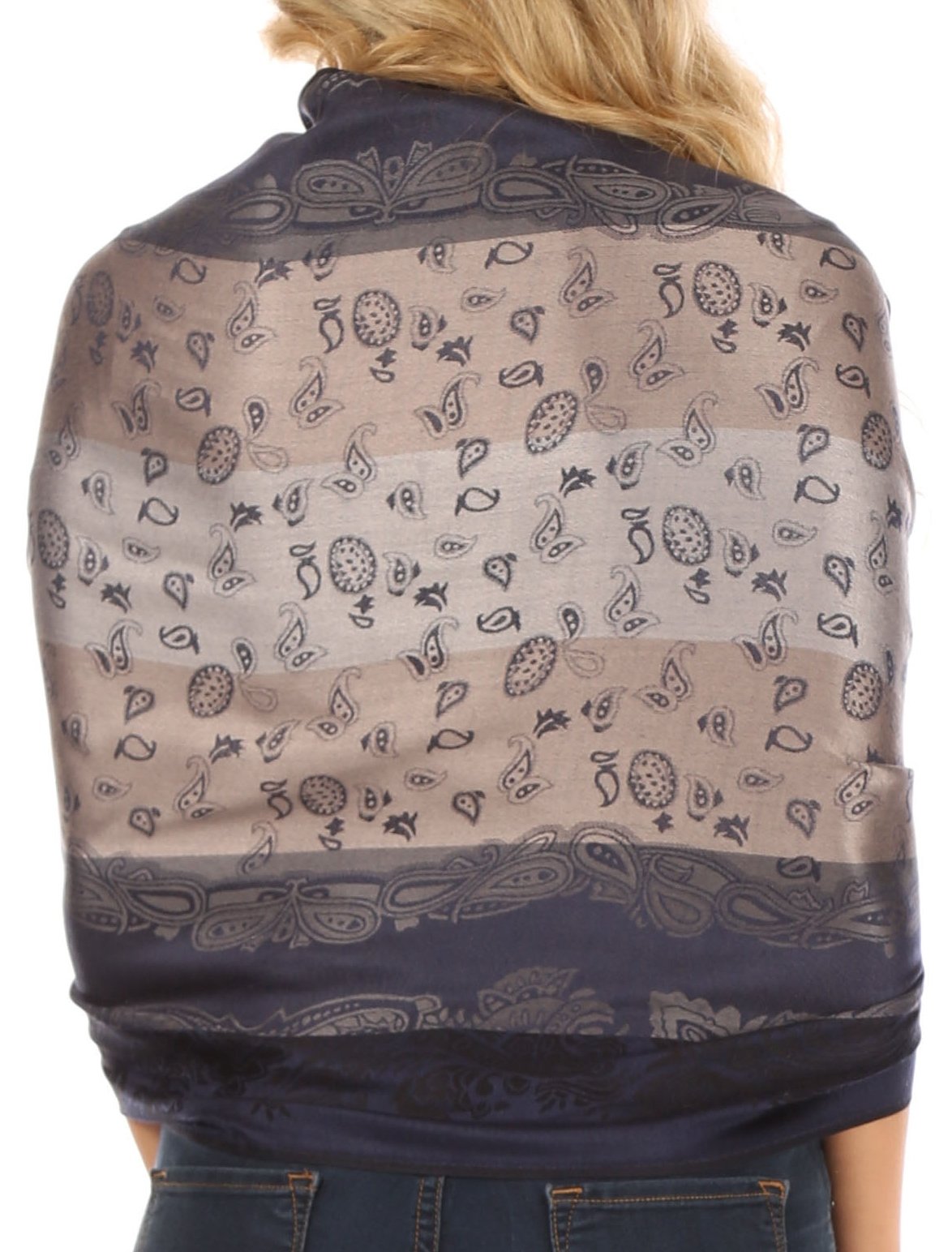 Sakkas Alessa Women's Silky Soft Reversible PaisleyPrint Pashmina Scarf Shawl Wrap - Concordia Style Boutique