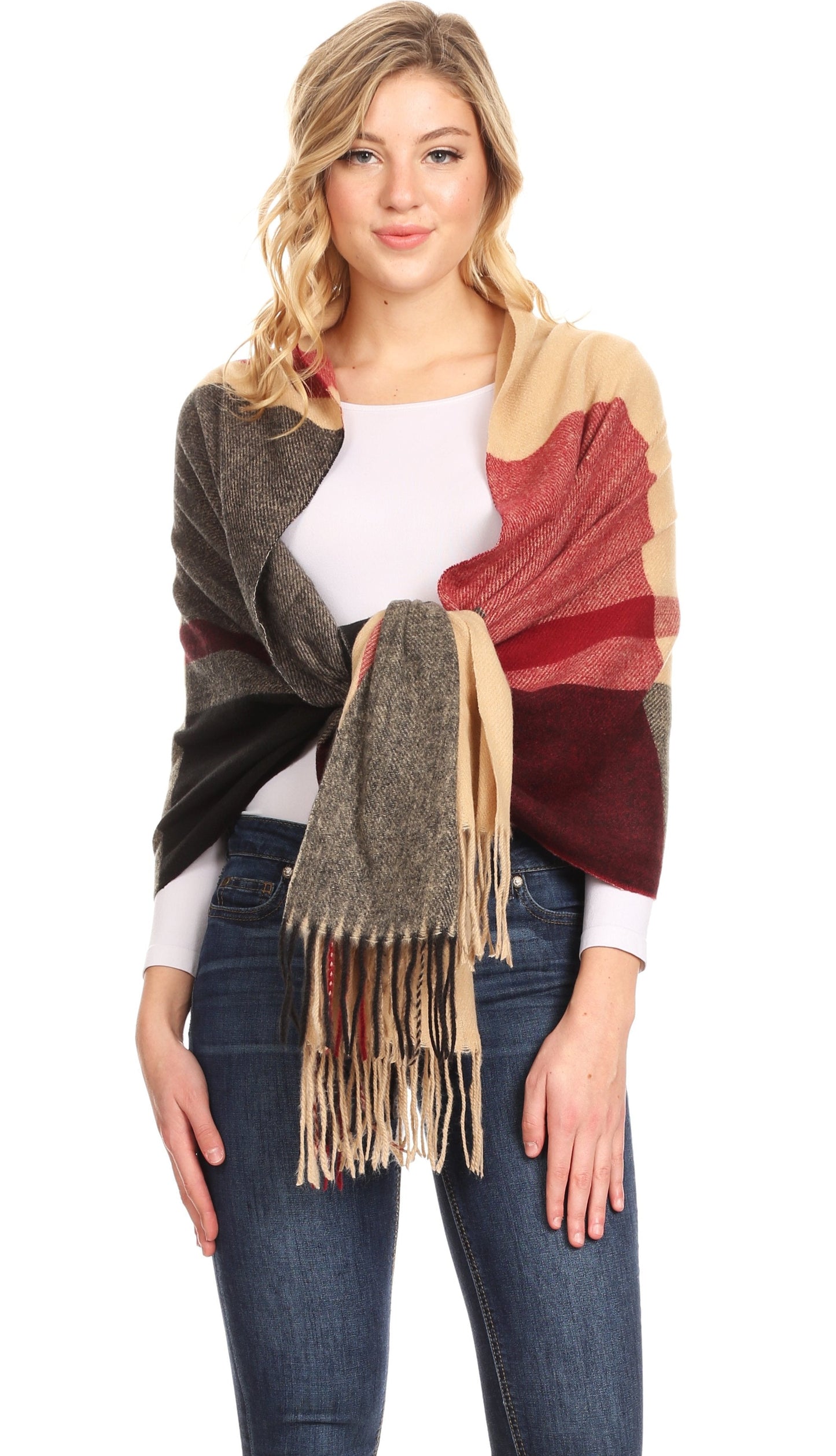 Sakkas Martinna Women's Winter Warm Super Soft and Light Pattern Shawl Scarf Wrap - Concordia Style Boutique