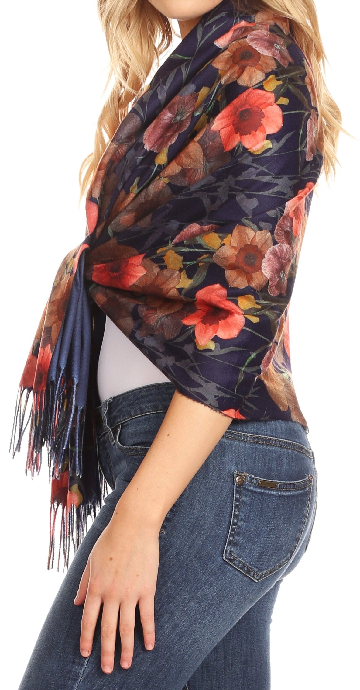 Sakkas Oria Women's Soft Lightweight Colorful Printed Shawl Scarf Wrap Stole - Concordia Style Boutique