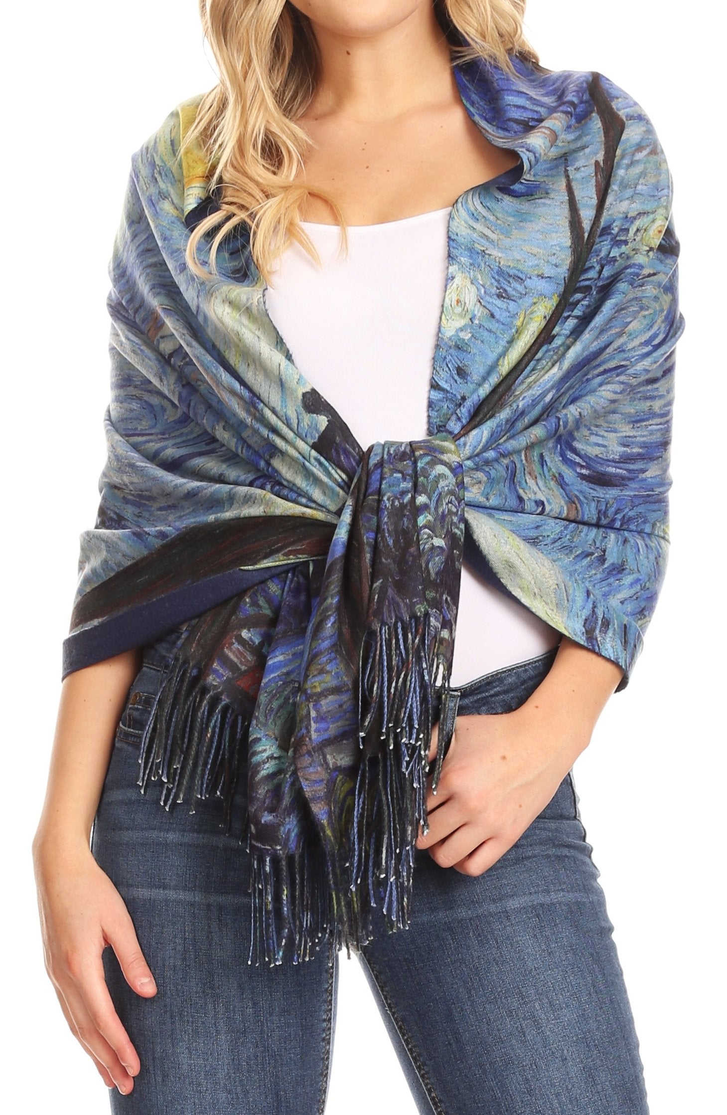 Sakkas Oria Women's Soft Lightweight Colorful Printed Shawl Scarf Wrap Stole - Concordia Style Boutique
