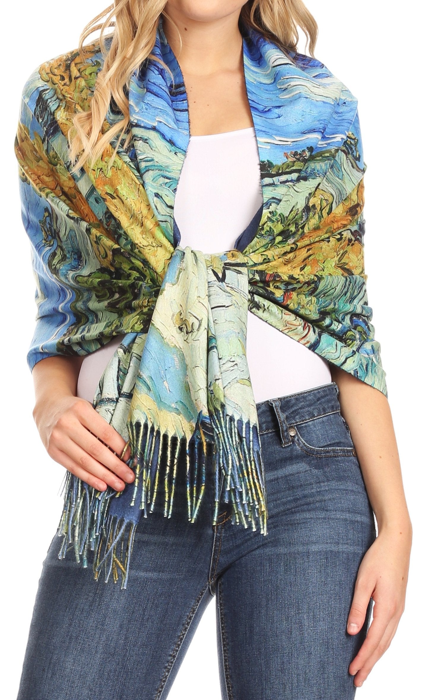 Sakkas Oria Women's Soft Lightweight Colorful Printed Shawl Scarf Wrap Stole - Concordia Style Boutique
