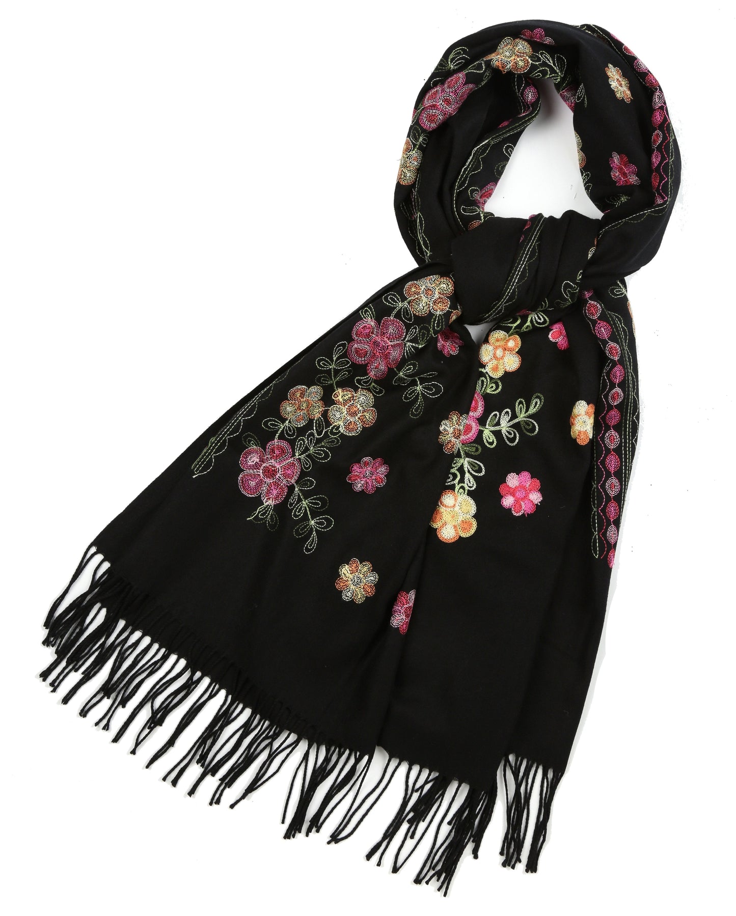 Sakkas Ginata Women's Large Casual Super Soft Embroidery Scarf Shawl Wrap Stole - Concordia Style Boutique