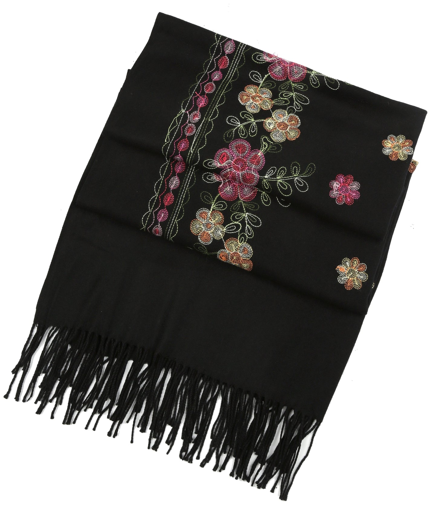 Sakkas Ginata Women's Large Casual Super Soft Embroidery Scarf Shawl Wrap Stole - Concordia Style Boutique